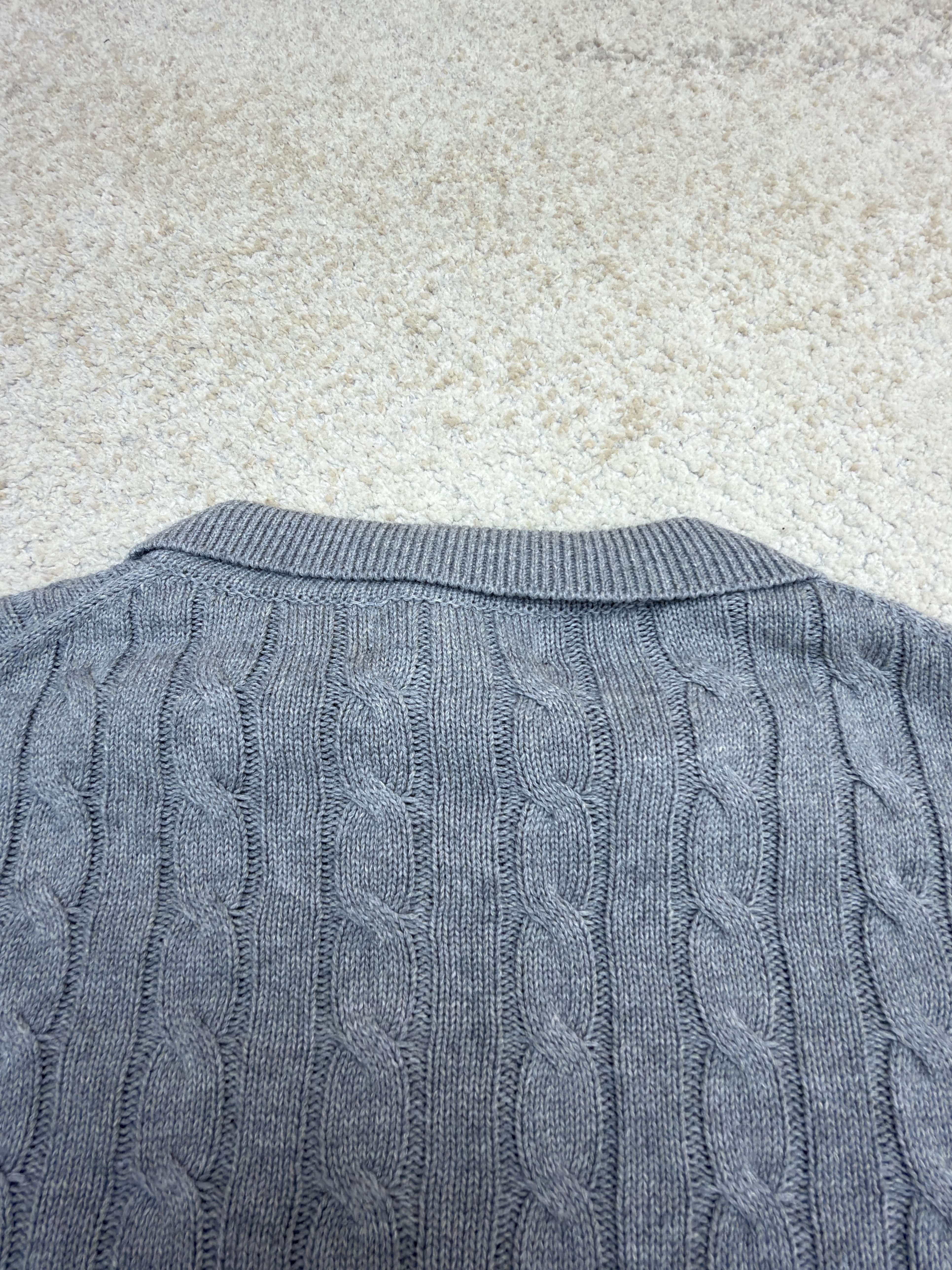 Ralph Lauren 拉夫劳伦 绞花刺绣Polo领毛衣 针织衫 开衫 外套 长袖 藏蓝色 灰色 B0