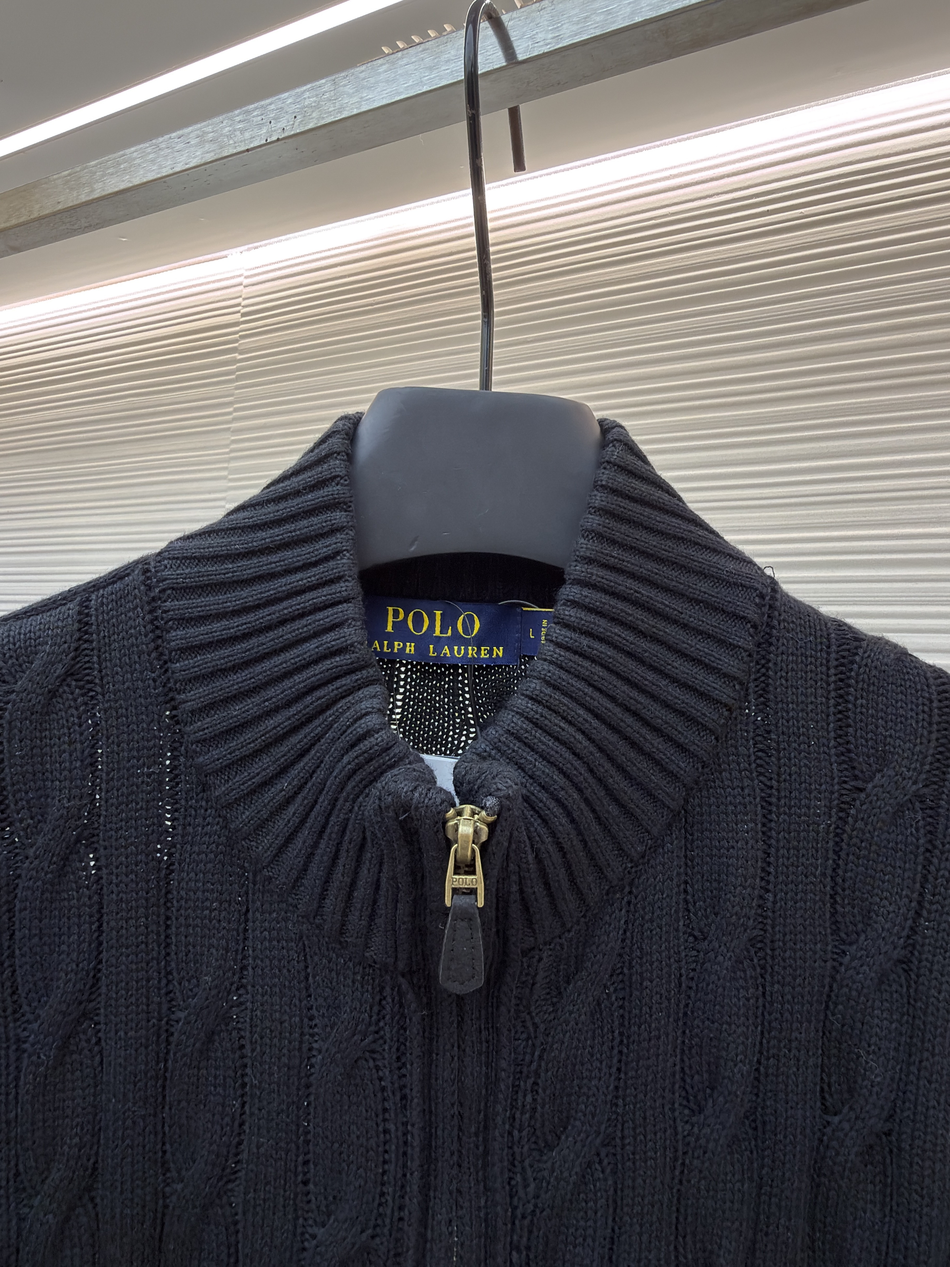 Ralph Lauren 拉夫劳伦 绞花刺绣拉链立领毛衣 针织衫 开衫 外套 长袖 杏色 灰色 黑色 B0