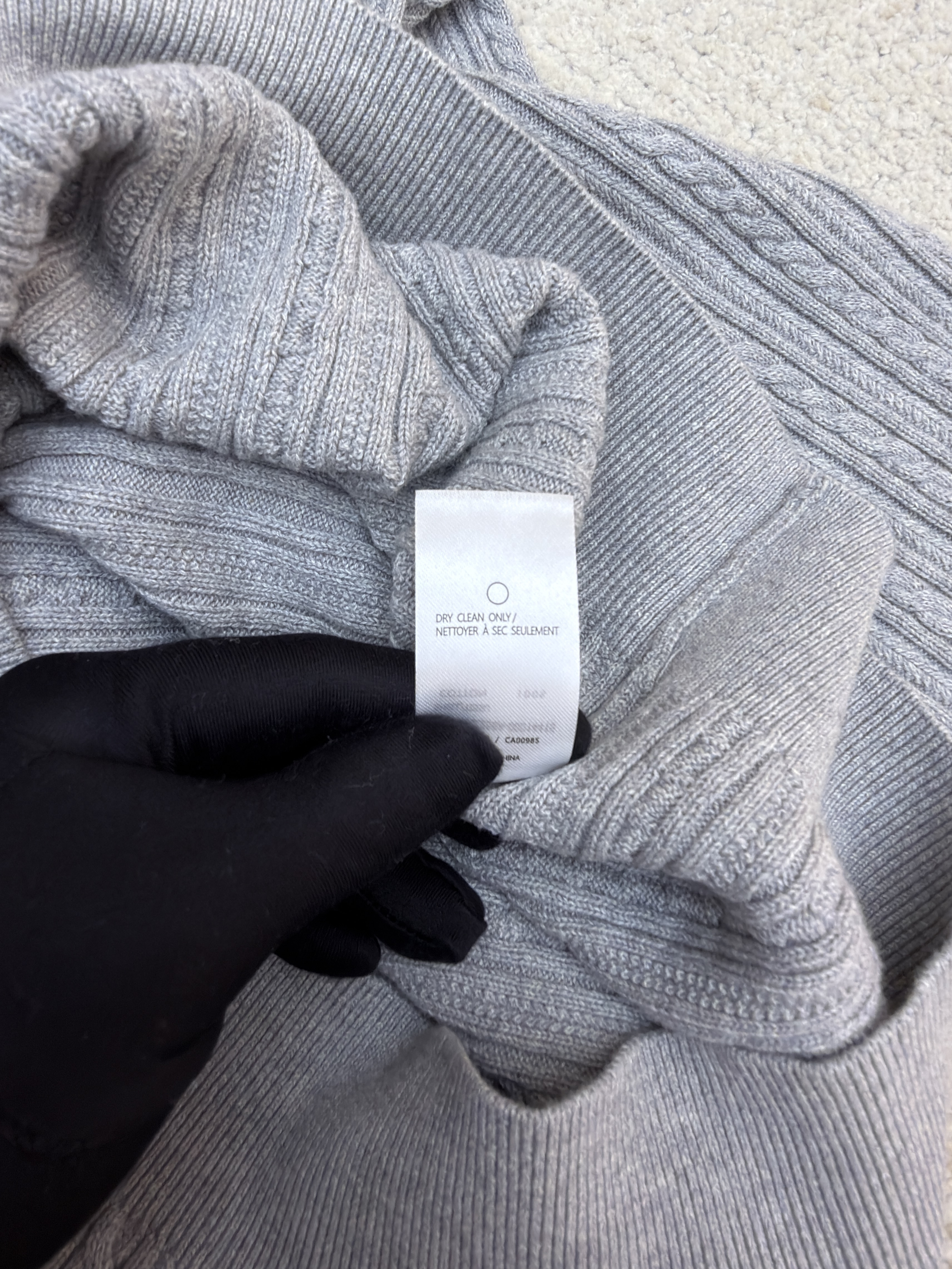 Ralph Lauren 拉夫劳伦 细绞花刺绣半拉链立领毛衣 针织衫 外套 长袖 卡其色 灰色 B0