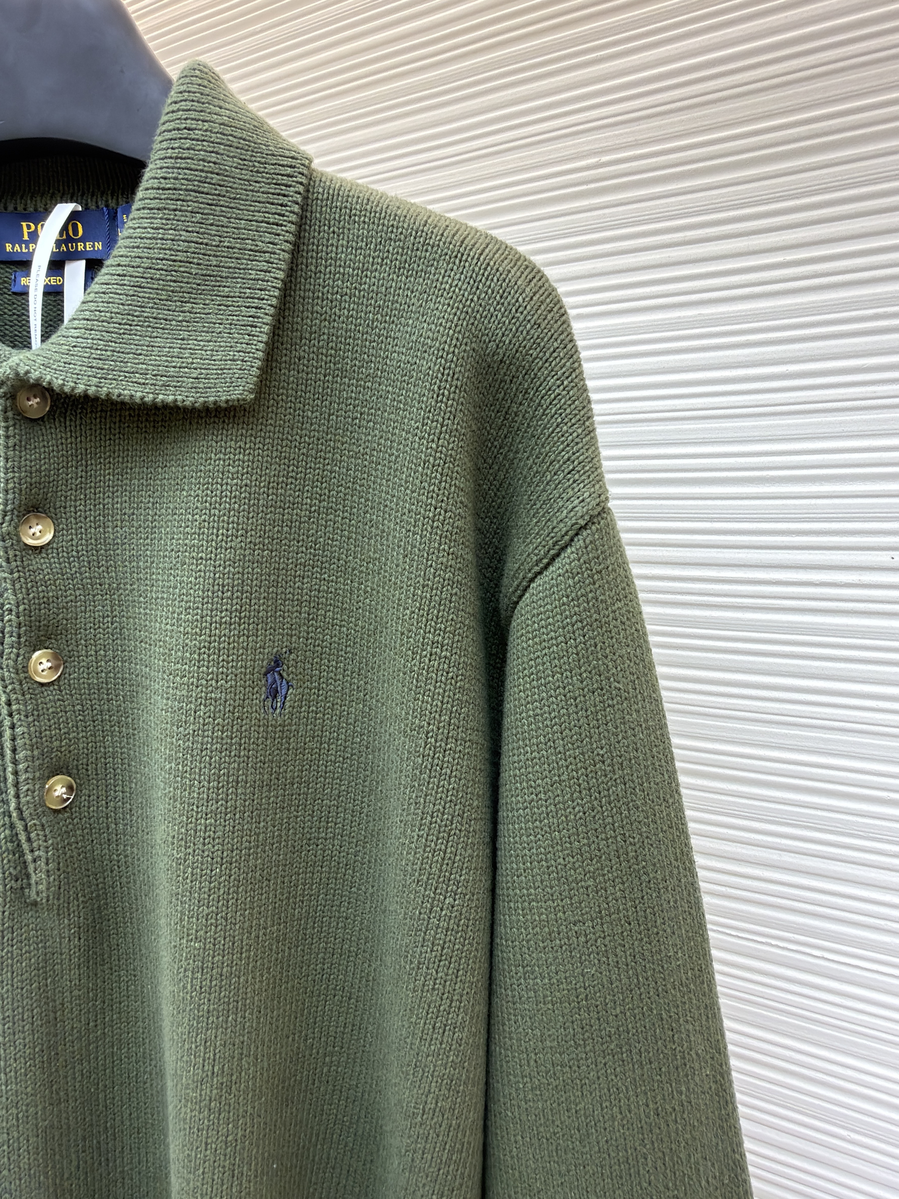Ralph Lauren 拉夫劳伦 棉质针织Polo衫毛衣 针织衫 外套 长袖 绿色卡其色 藏蓝色 B0