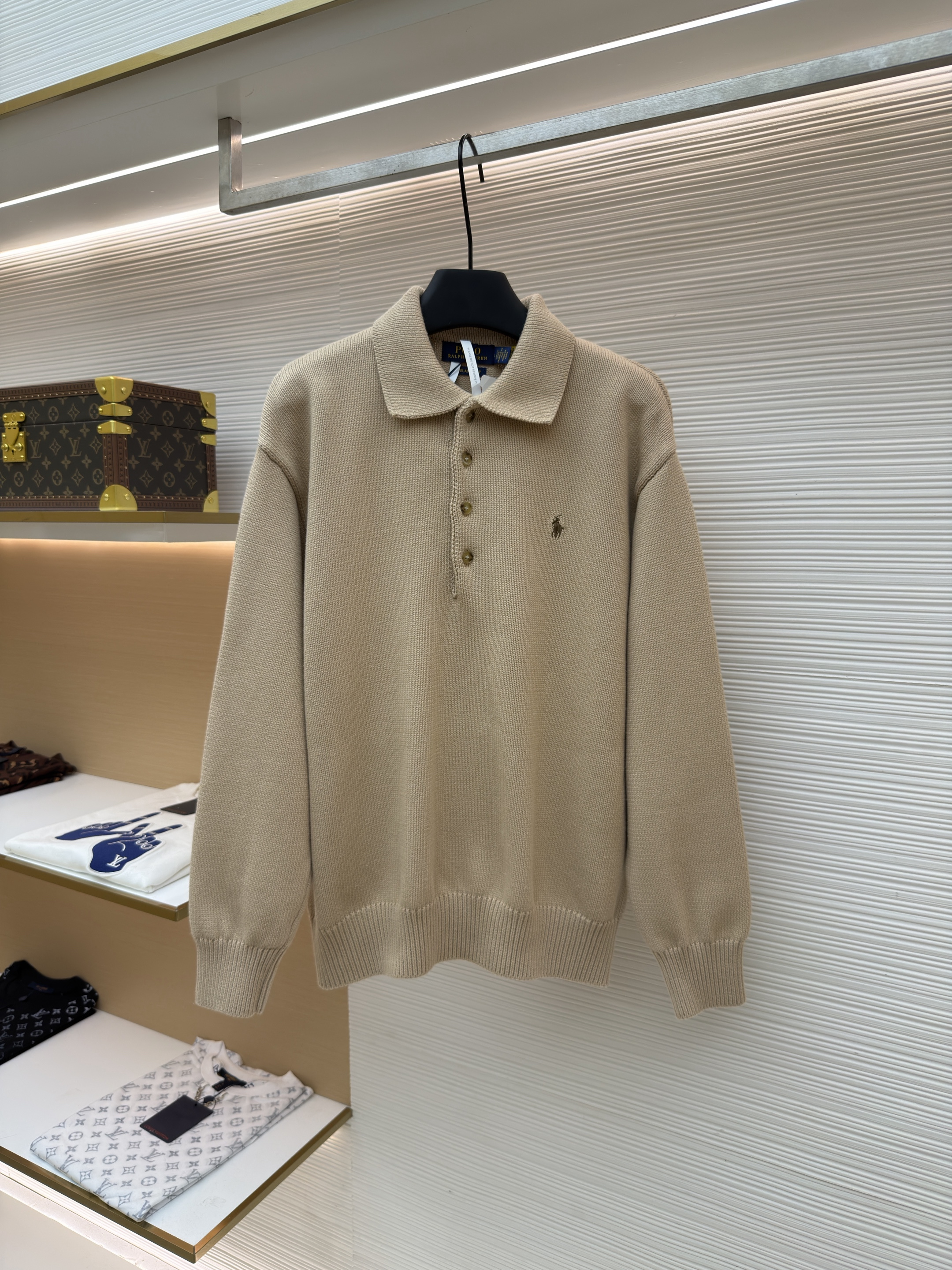 Ralph Lauren 拉夫劳伦 棉质针织Polo衫毛衣 针织衫 外套 长袖 绿色卡其色 藏蓝色 B0