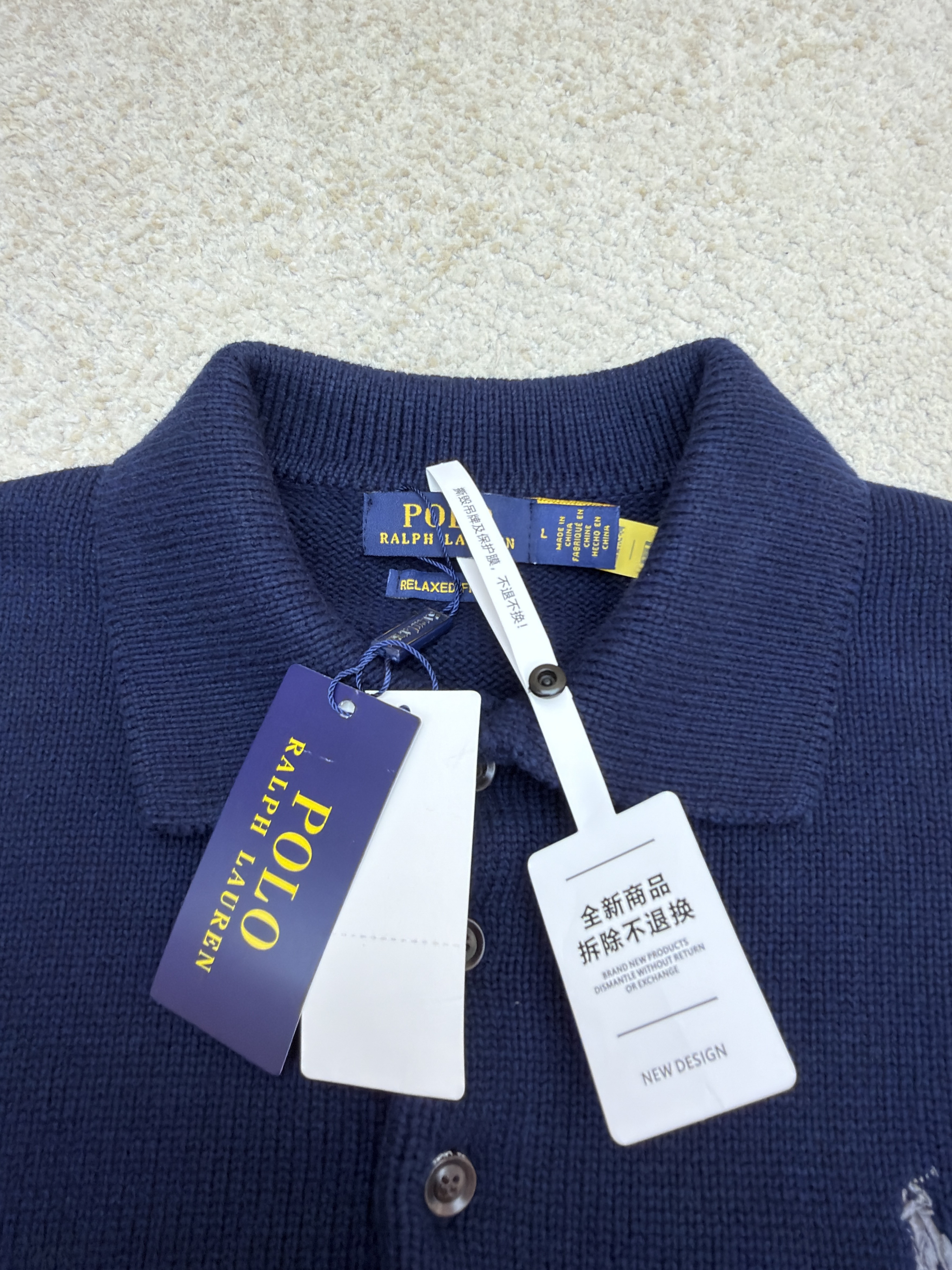 Ralph Lauren 拉夫劳伦 棉质针织Polo衫毛衣 针织衫 外套 长袖 绿色卡其色 藏蓝色 B0