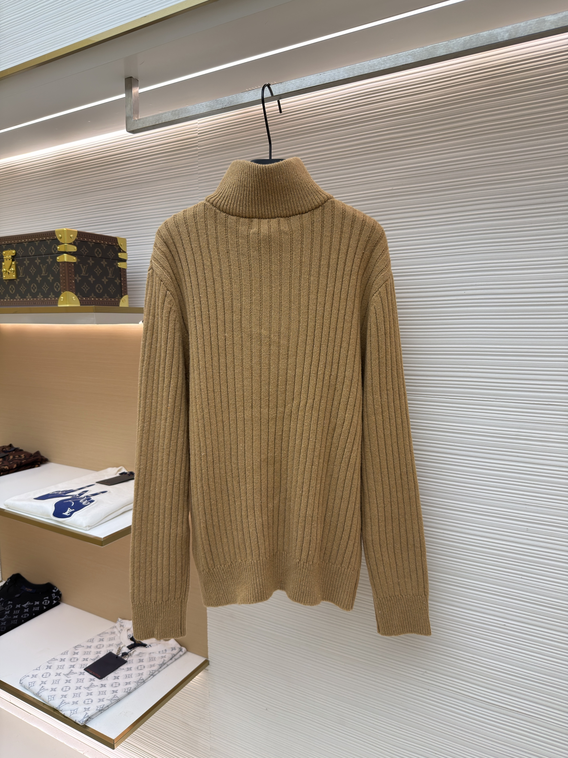 Ralph Lauren 拉夫劳伦 羊毛刺绣半拉链立领毛衣 针织衫 外套 长袖 卡其色 B0