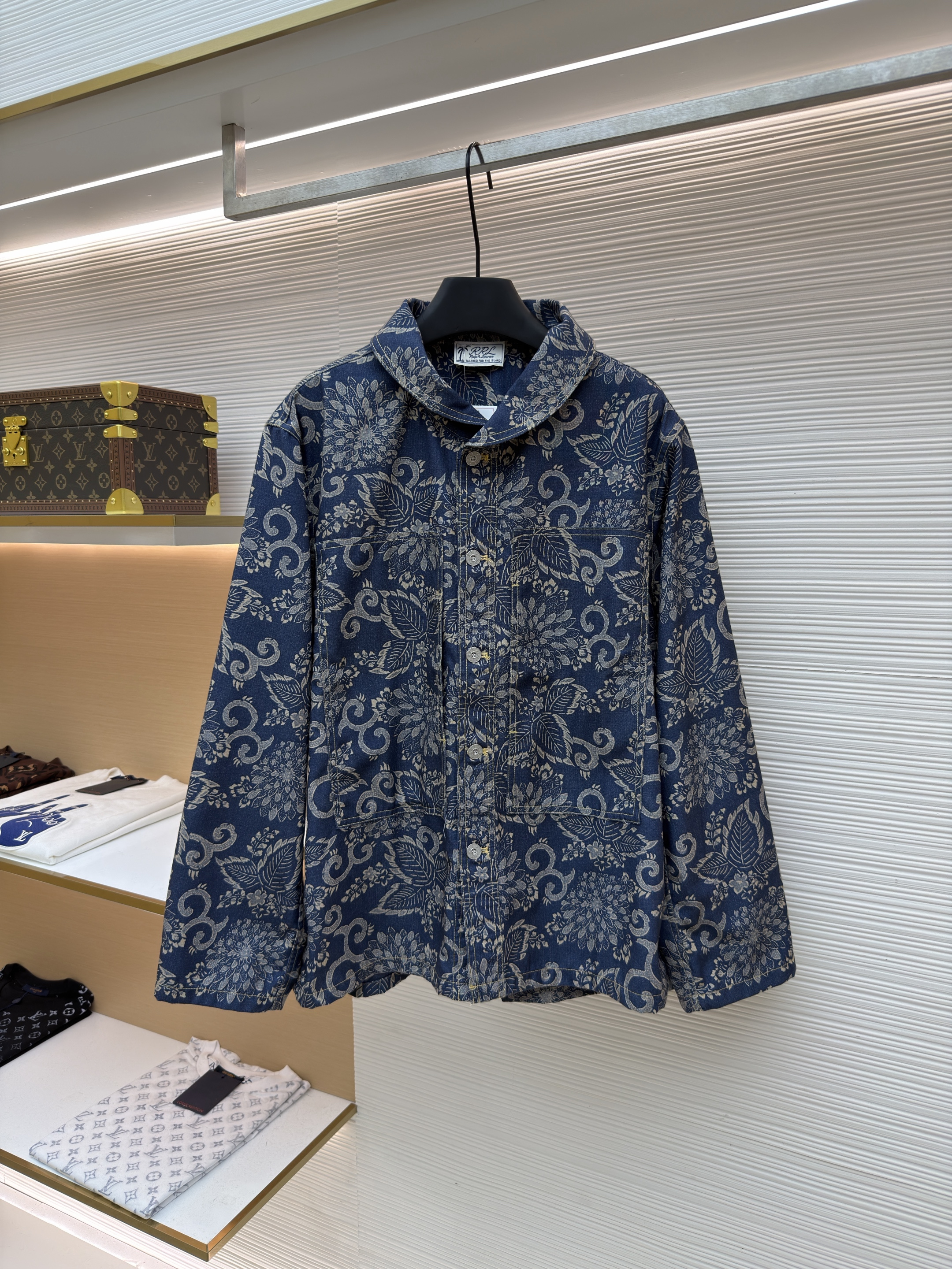 Ralph Lauren 拉夫劳伦 花卉翻领牛仔外套 夹克 长袖 秋冬 蓝色 B5 