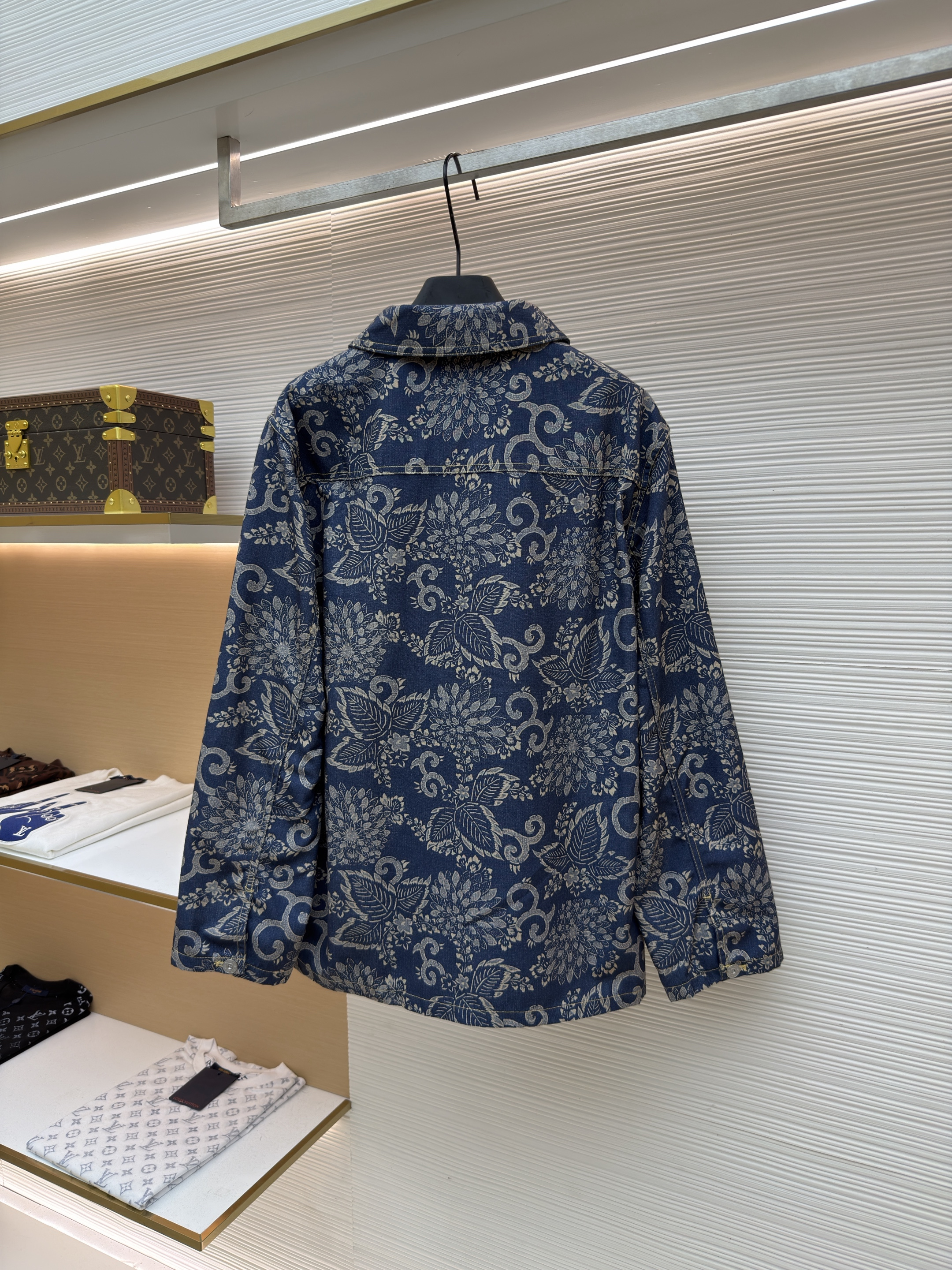Ralph Lauren 拉夫劳伦 花卉翻领牛仔外套 夹克 长袖 秋冬 蓝色 B5