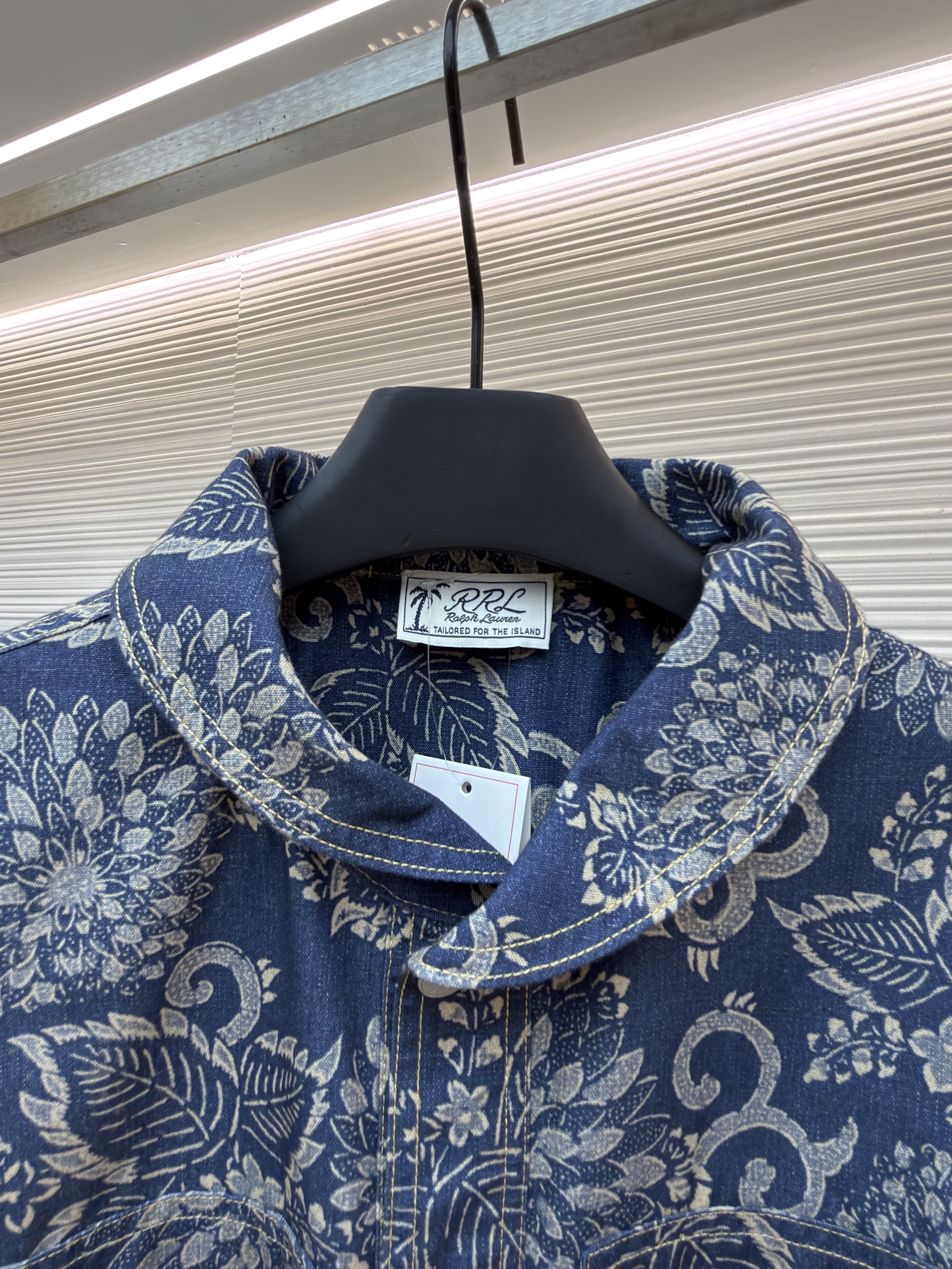Ralph Lauren 拉夫劳伦 花卉翻领牛仔外套 夹克 长袖 秋冬 蓝色 B5
