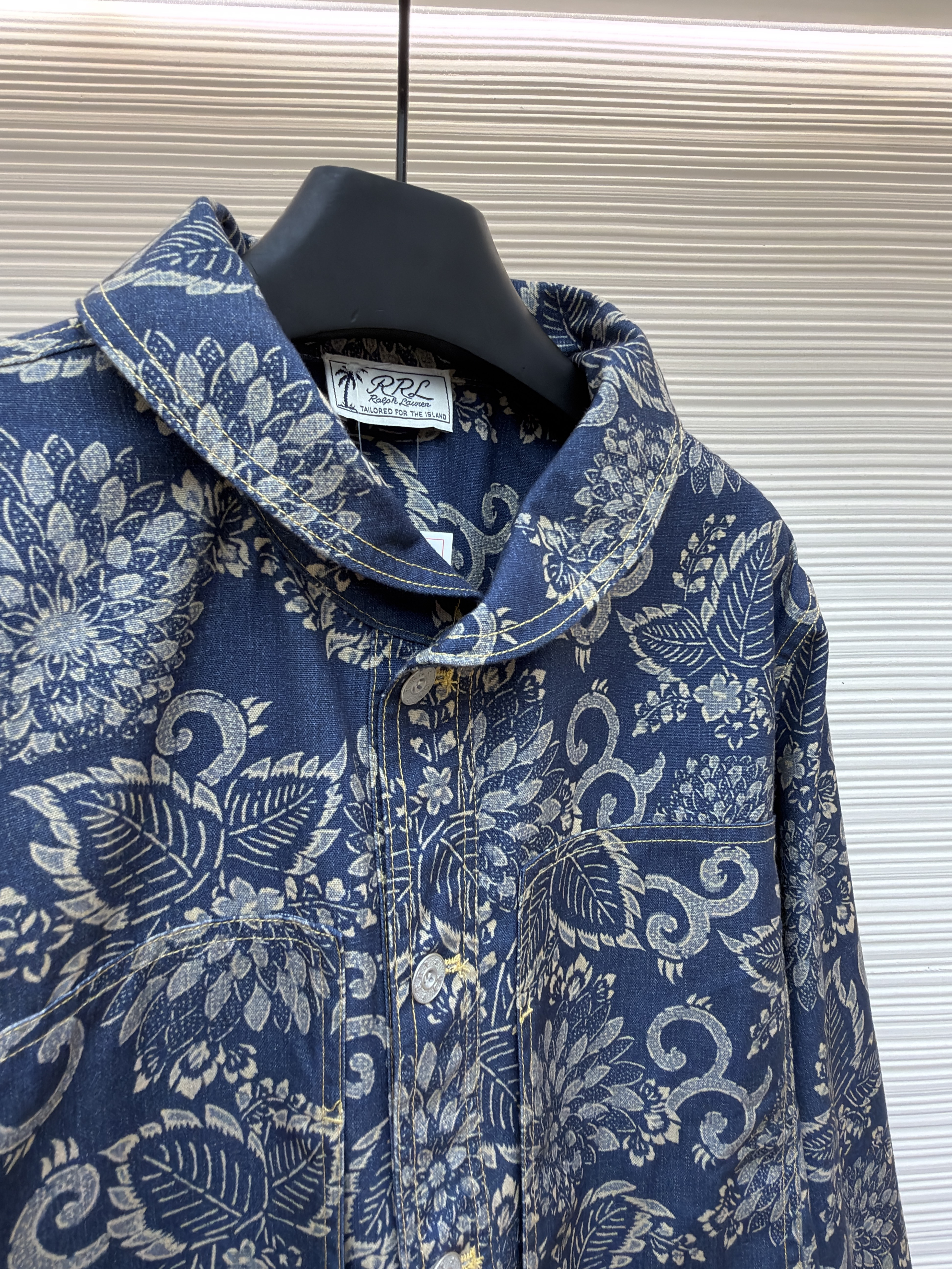 Ralph Lauren 拉夫劳伦 花卉翻领牛仔外套 夹克 长袖 秋冬 蓝色 B5
