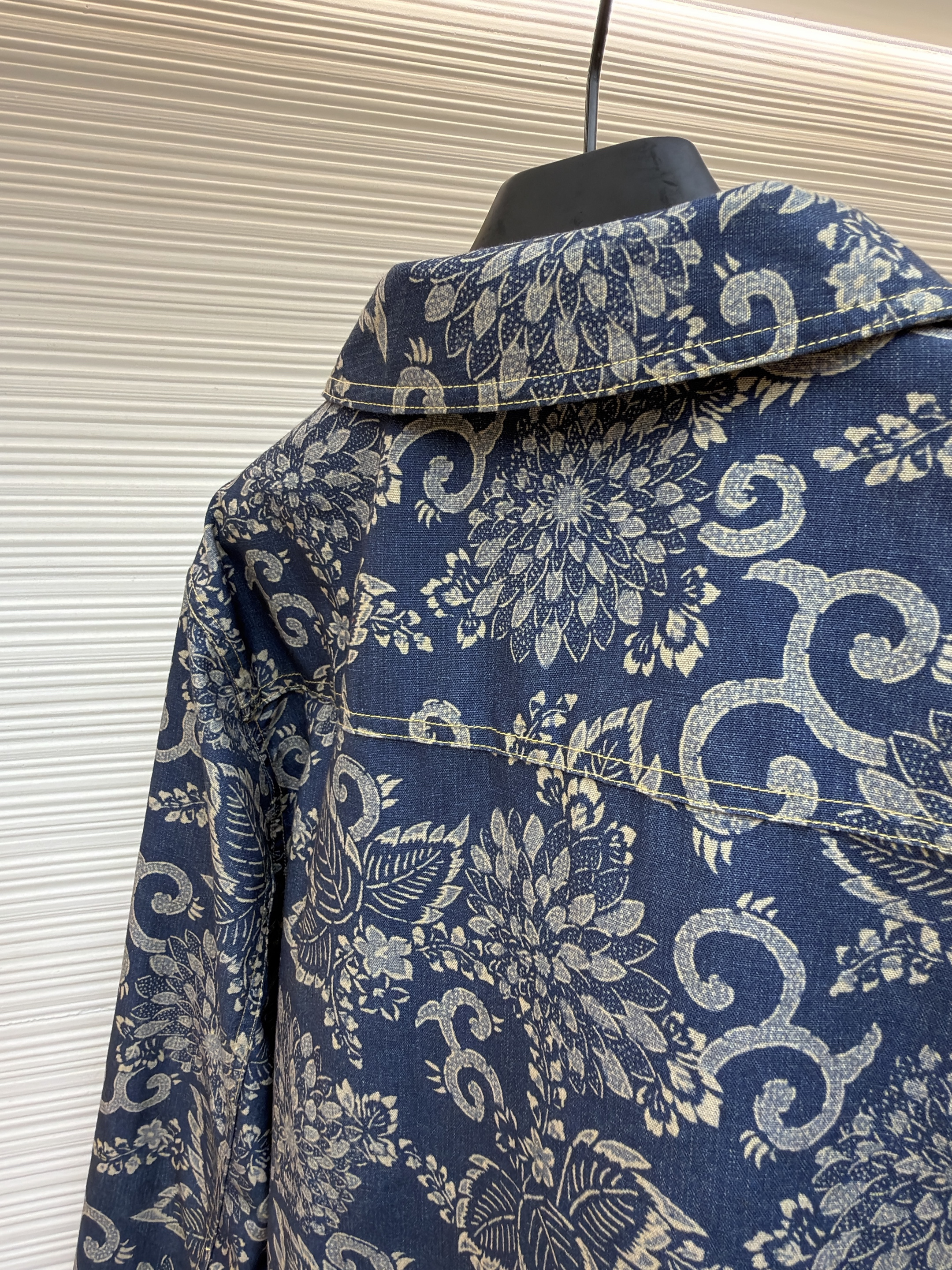 Ralph Lauren 拉夫劳伦 花卉翻领牛仔外套 夹克 长袖 秋冬 蓝色 B5