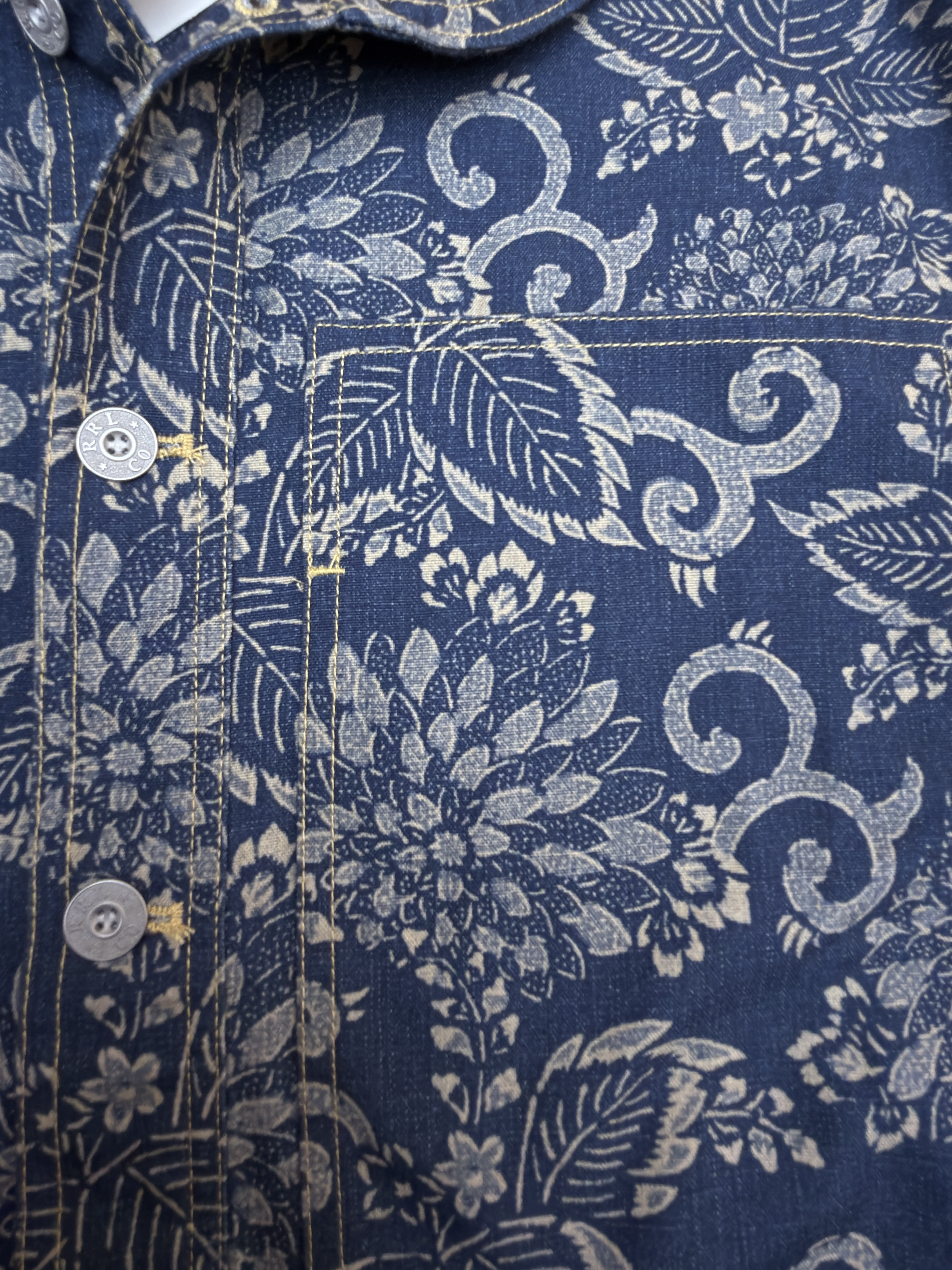 Ralph Lauren 拉夫劳伦 花卉翻领牛仔外套 夹克 长袖 秋冬 蓝色 B5