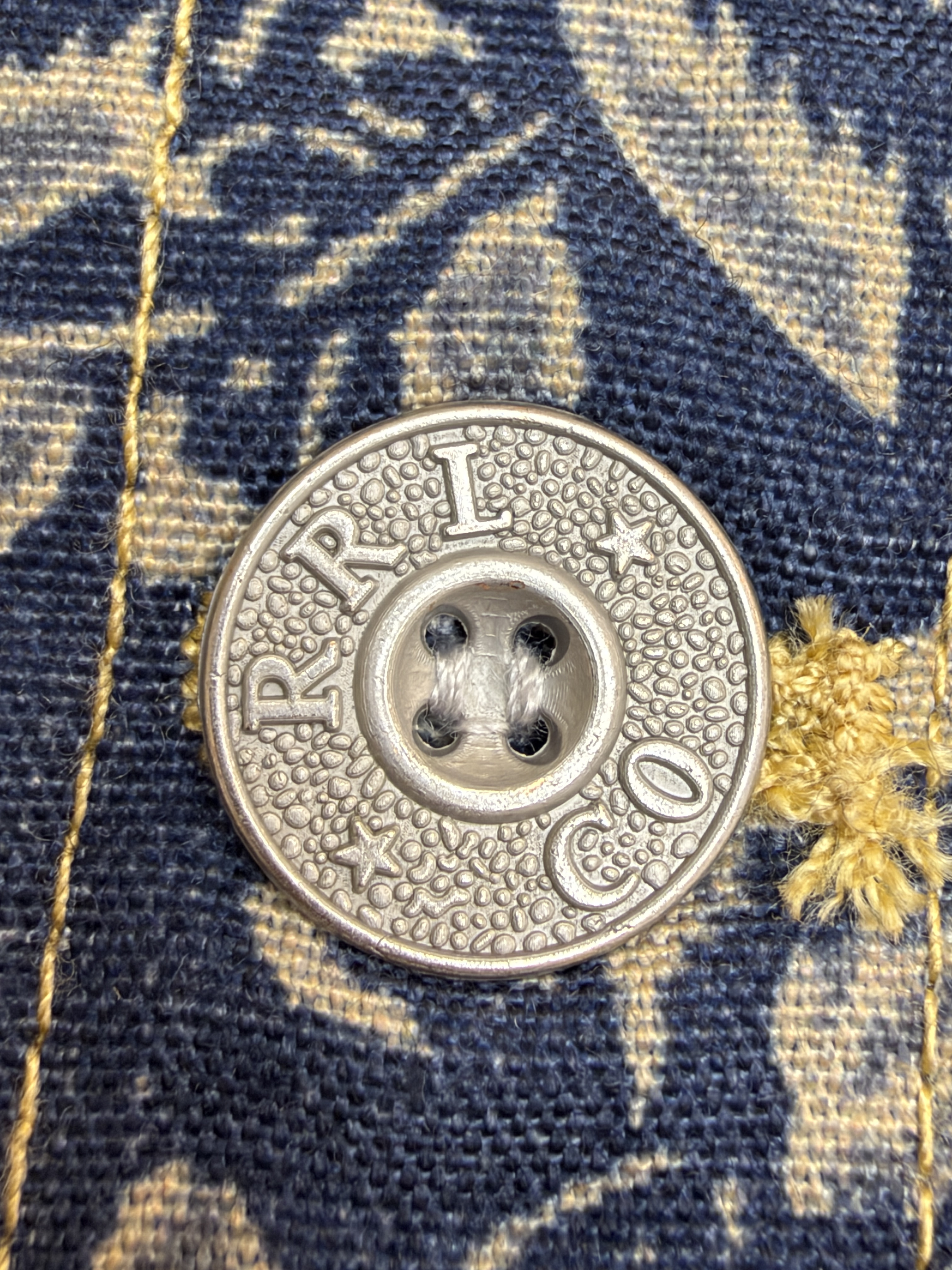 Ralph Lauren 拉夫劳伦 花卉翻领牛仔外套 夹克 长袖 秋冬 蓝色 B5