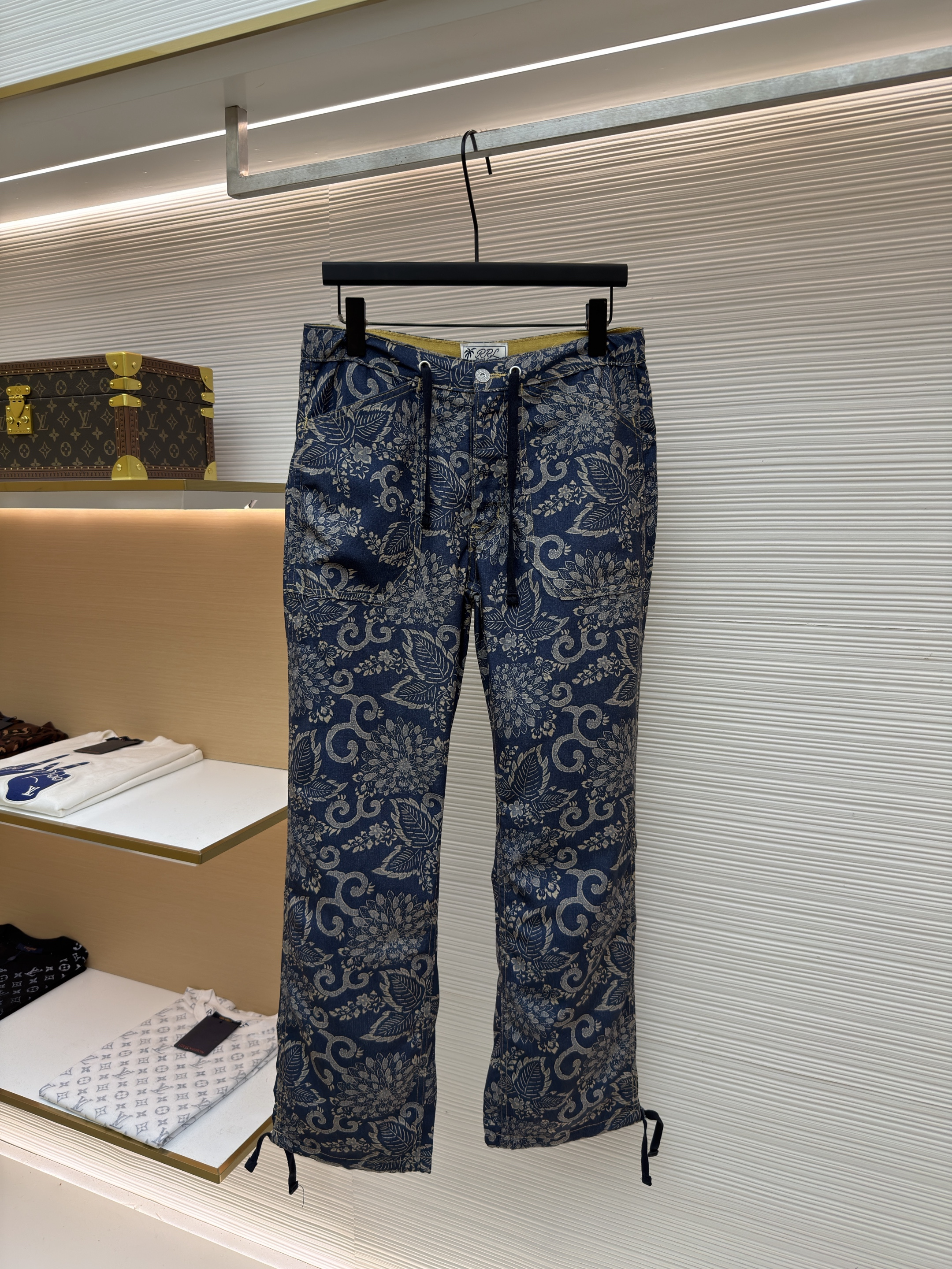Ralph Lauren 拉夫劳伦 花卉抽绳牛仔裤 长裤 裤子 蓝色 B5