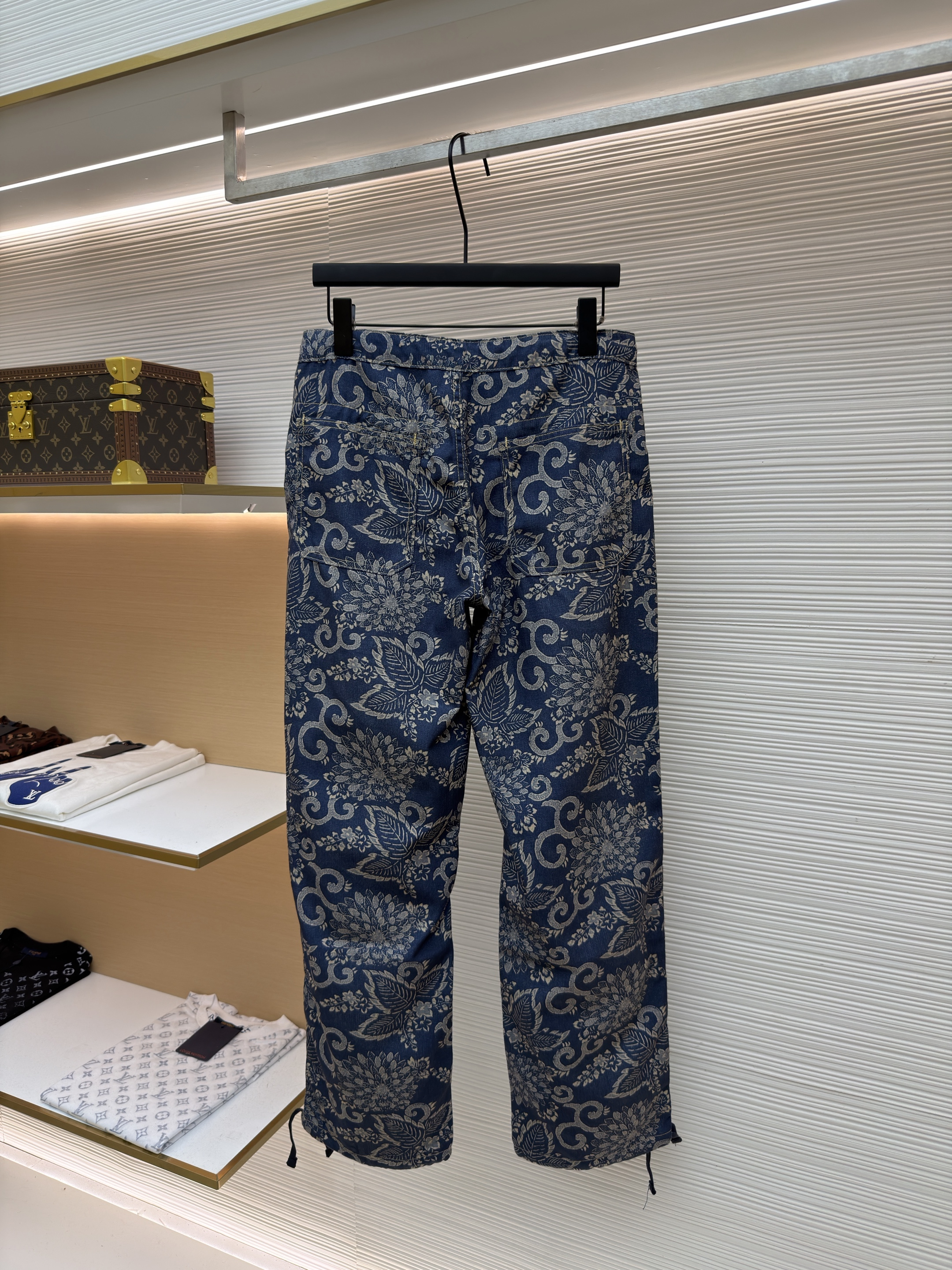 Ralph Lauren 拉夫劳伦 花卉抽绳牛仔裤 长裤 裤子 蓝色 B5