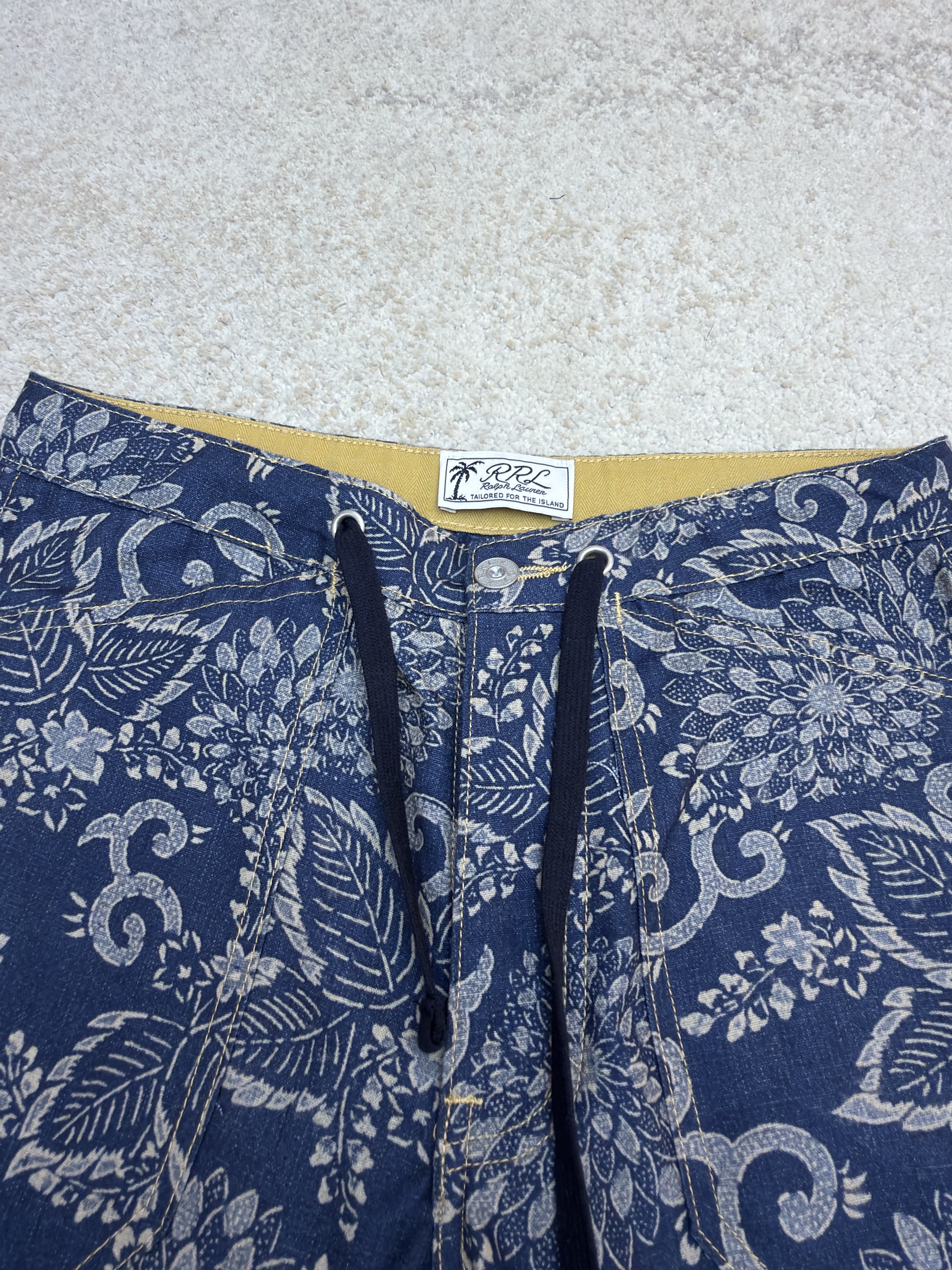 Ralph Lauren 拉夫劳伦 花卉抽绳牛仔裤 长裤 裤子 蓝色 B5