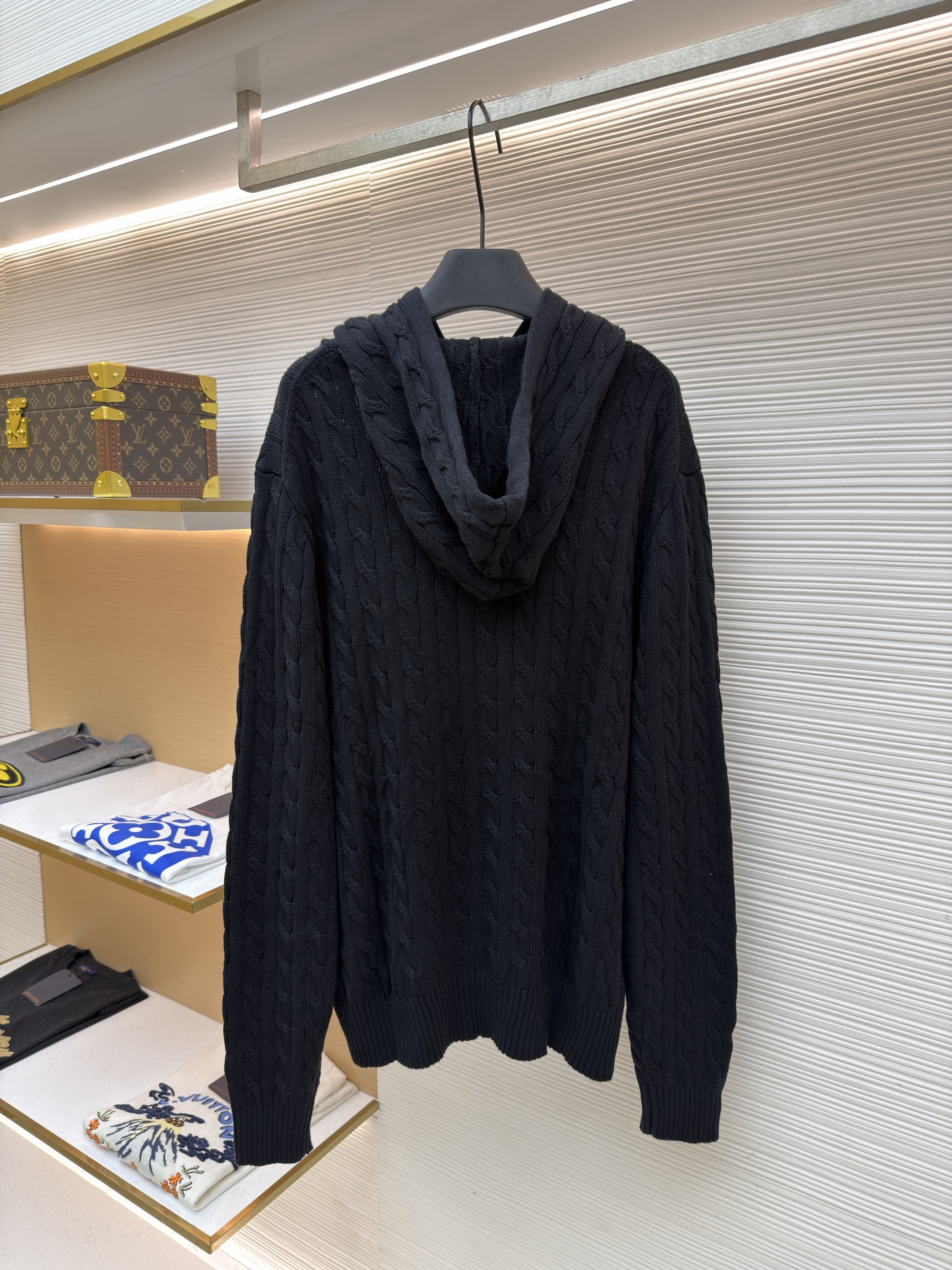 Ralph Lauren 拉夫劳伦 绞花刺绣套头连帽毛衣 针织衫 外套 长袖 黑色 粉色 B0