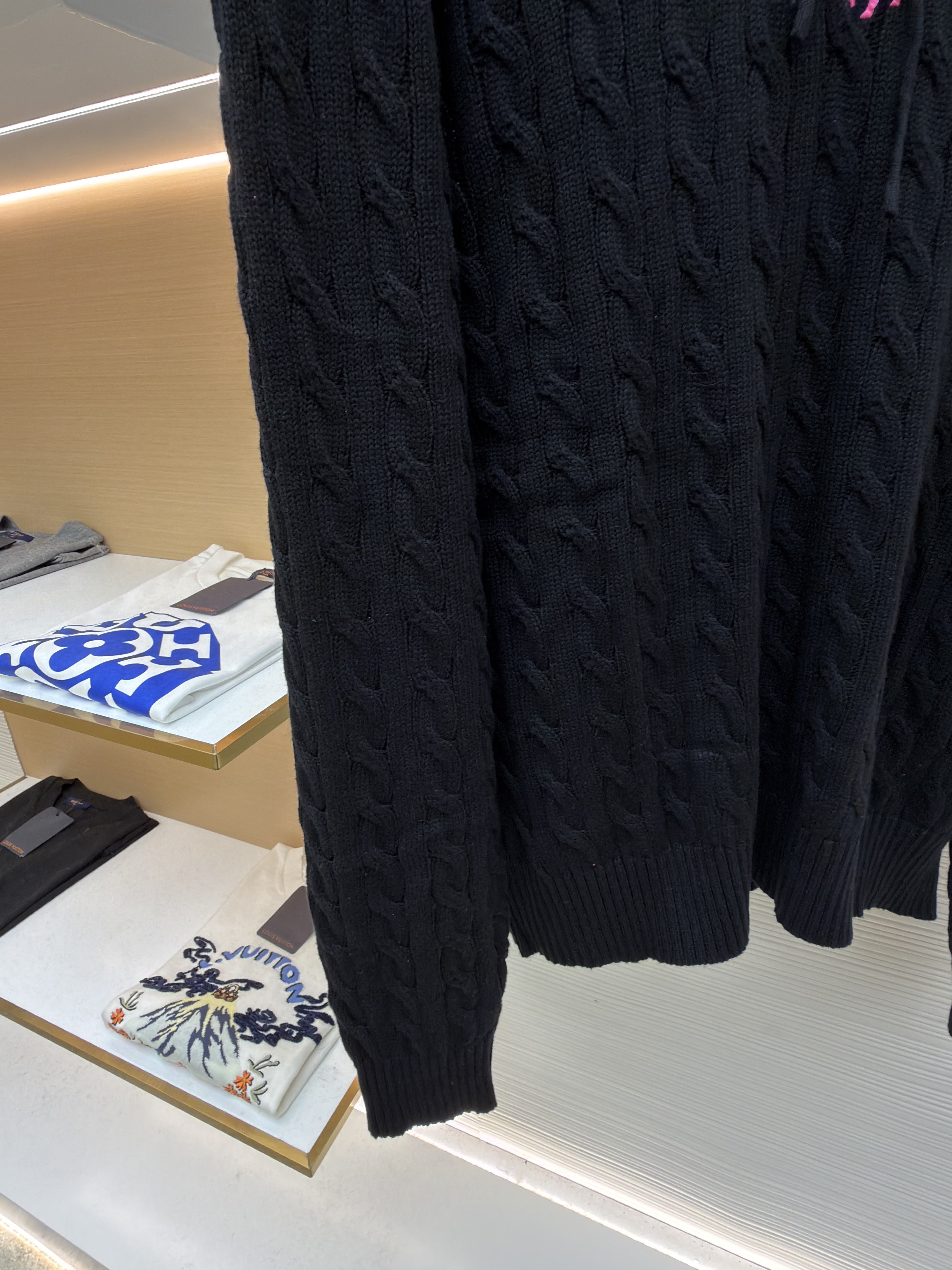 Ralph Lauren 拉夫劳伦 绞花刺绣套头连帽毛衣 针织衫 外套 长袖 黑色 粉色 B0