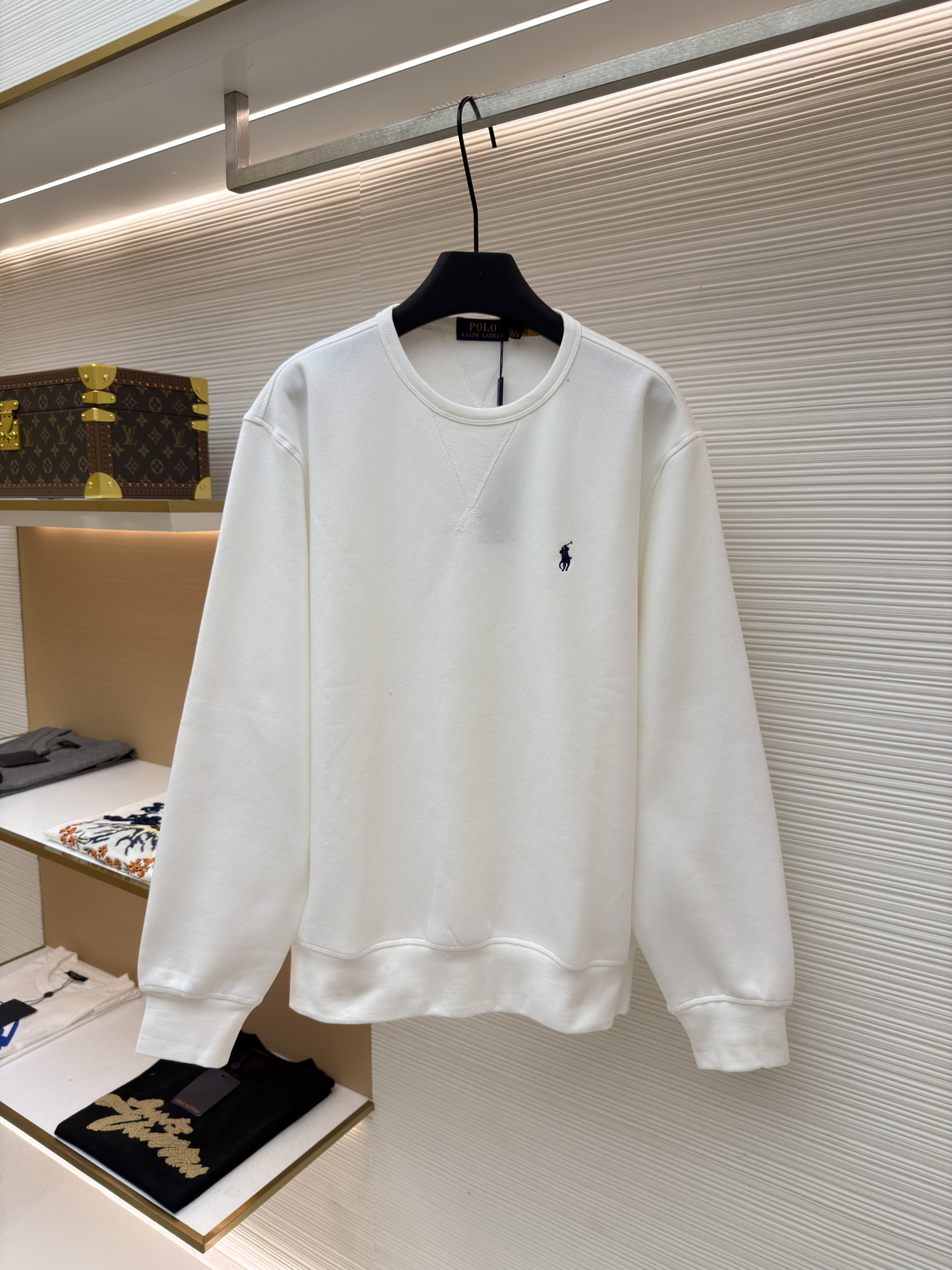 Ralph Lauren 拉夫劳伦 标识刺绣抓绒圆领卫衣 外套 长袖 秋冬 黑色 灰色 藏蓝色 白色 A7 710790783-005