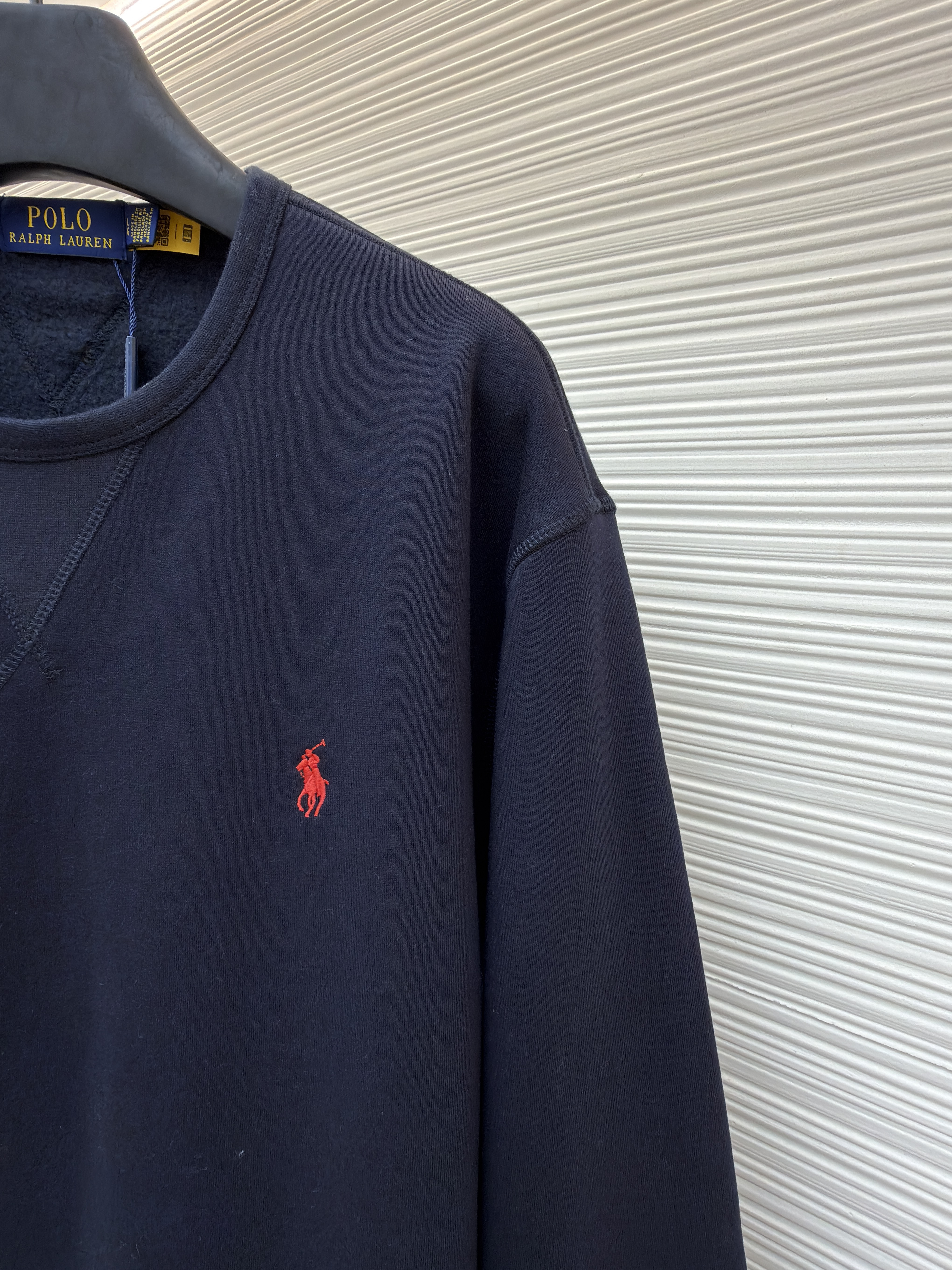 Ralph Lauren 拉夫劳伦 标识刺绣抓绒圆领卫衣 外套 长袖 秋冬 黑色 灰色 藏蓝色 白色 A7 710790783-005