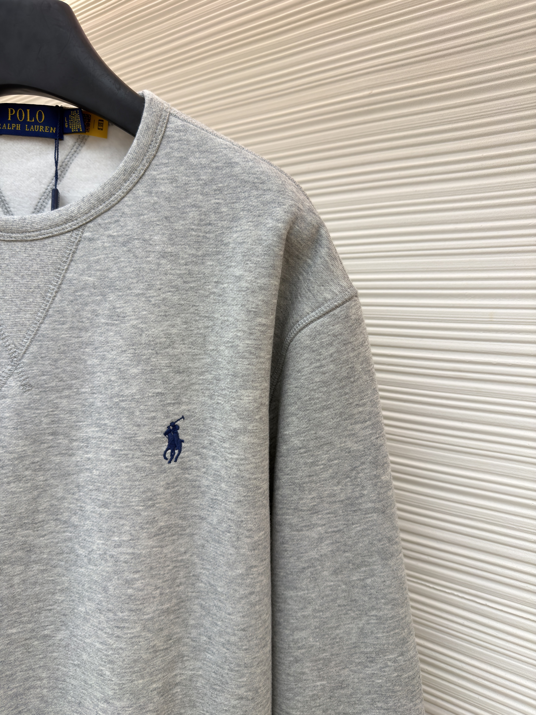Ralph Lauren 拉夫劳伦 标识刺绣抓绒圆领卫衣 外套 长袖 秋冬 黑色 灰色 藏蓝色 白色 A7 710790783-005
