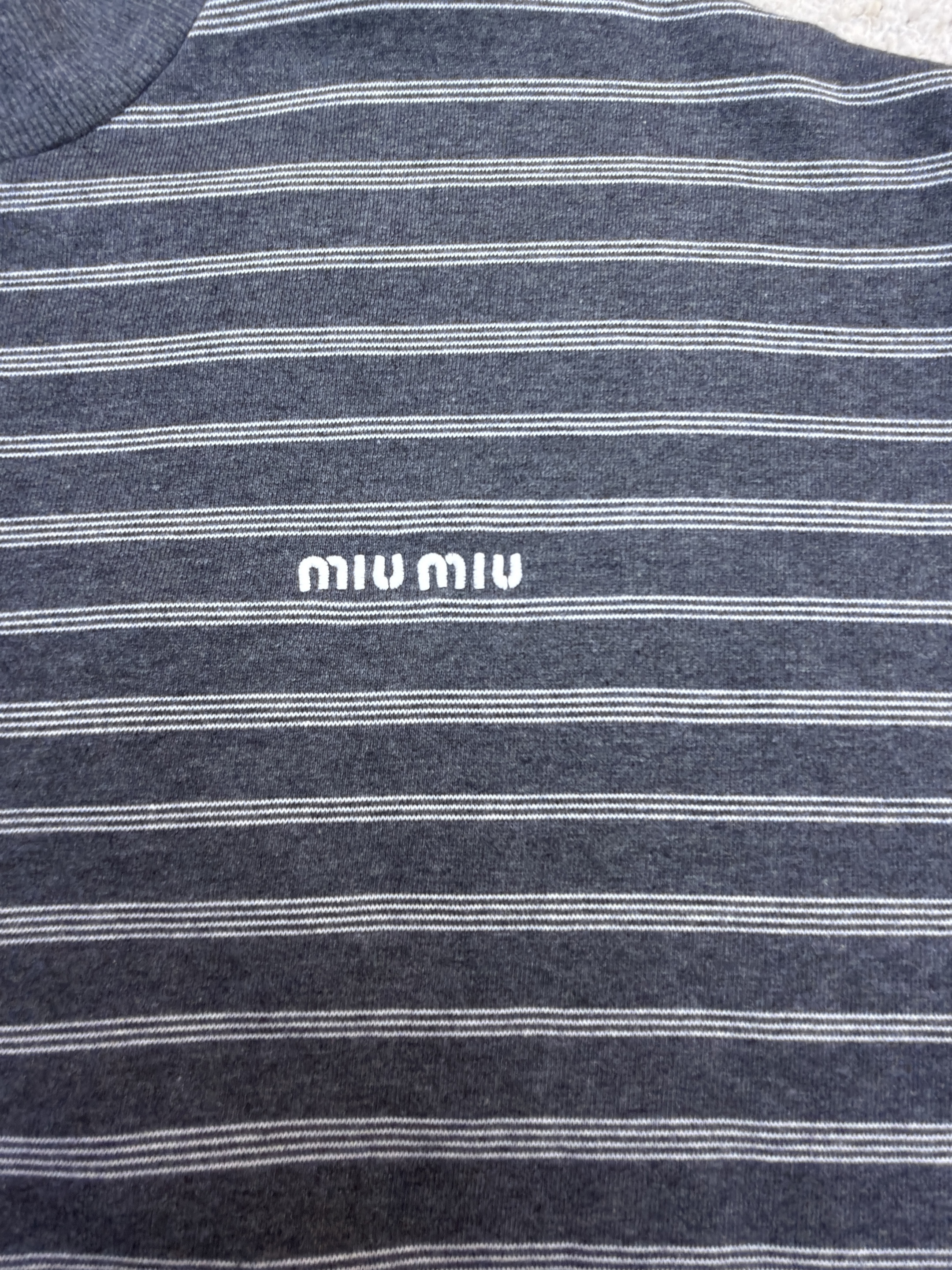 MIU MIU 缪缪 徽标条纹拉链立领卫衣 夹克 外套 长袖 灰色 B0 