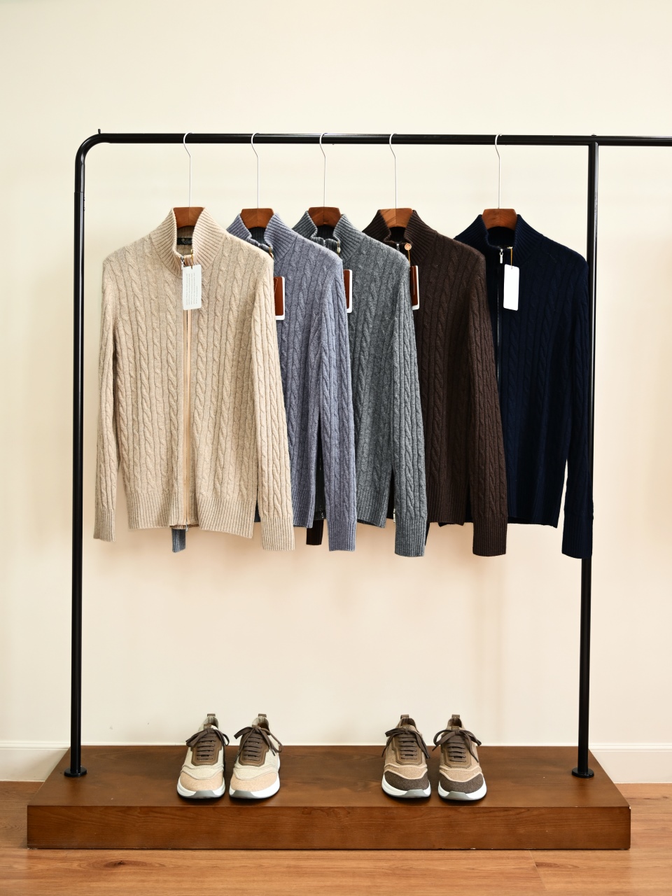  (Cable Knit) Loro Piana LP Men's Pure Cashmere Long-Sleeve Sweater 羊绒麻花长袖 -LP061-B0