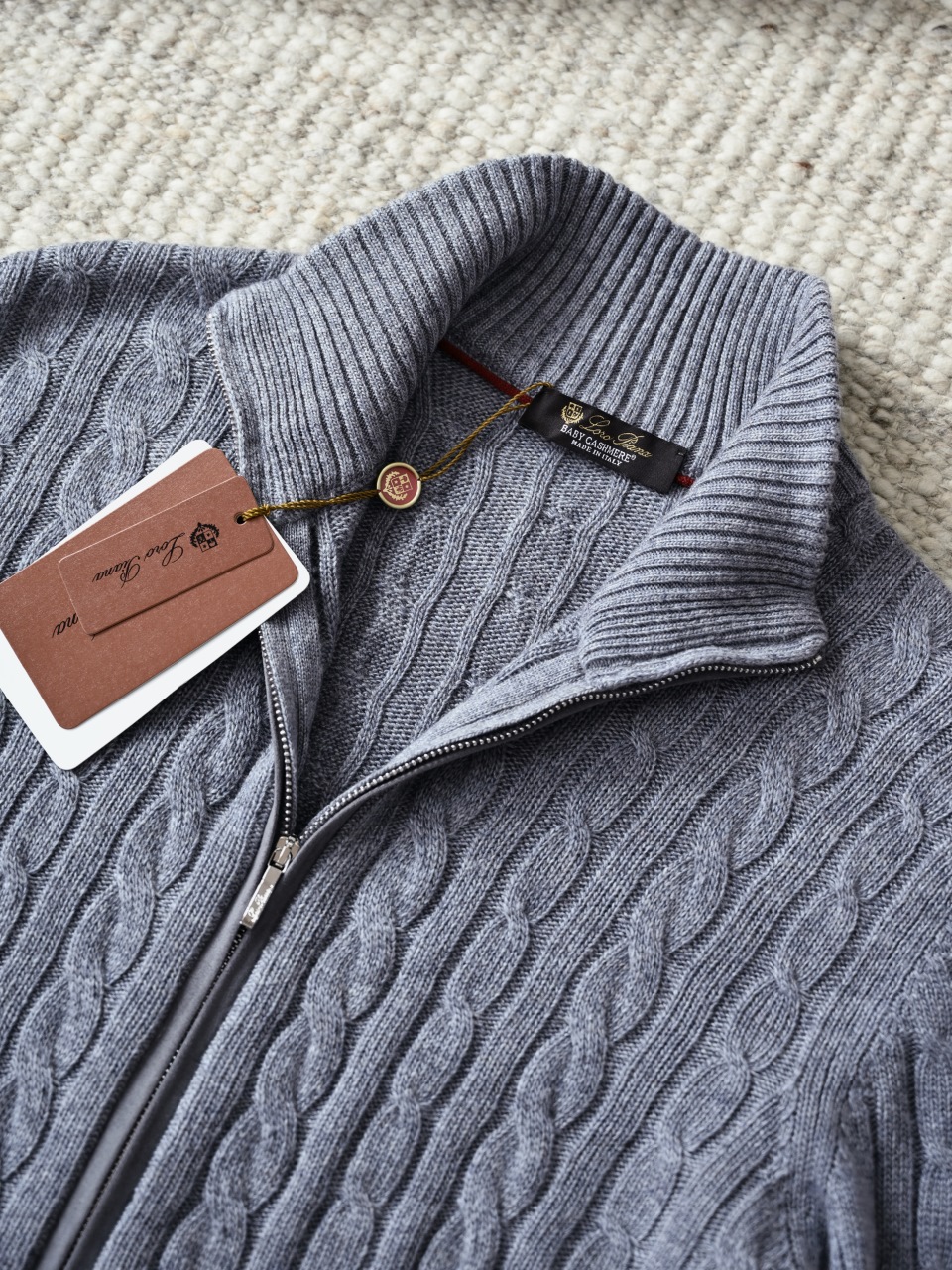  (Cable Knit) Loro Piana LP Men's Pure Cashmere Long-Sleeve Sweater 羊绒麻花长袖 -LP061-B0