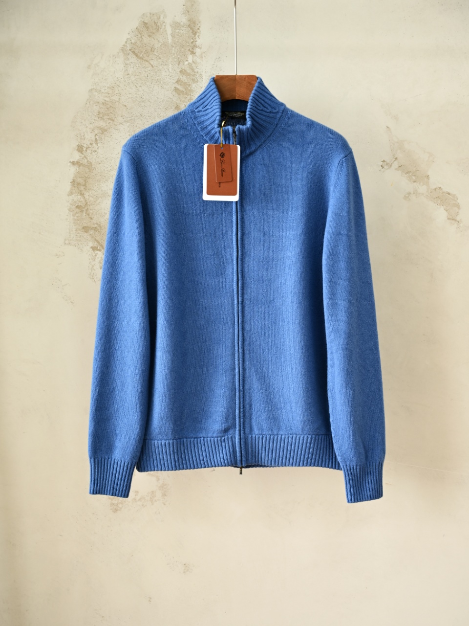 （Ribbed collar）Loro Piana LP Men's Pure Cashmere Zip-Front Long-Sleeve Sweater 拉链 羊绒 螺纹 长袖 -LP062-B0