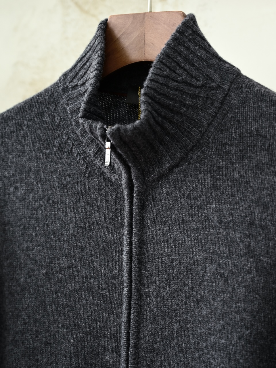 （Ribbed collar）Loro Piana LP Men's Pure Cashmere Zip-Front Long-Sleeve Sweater 拉链 羊绒 螺纹 长袖 -LP062-B0