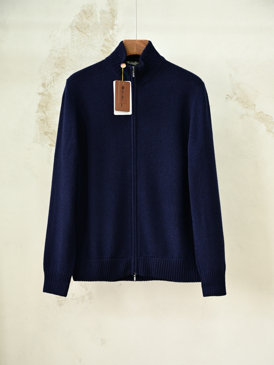 （Ribbed collar）Loro Piana LP Men's Pure Cashmere Zip-Front Long-Sleeve Sweater 拉链 羊绒 螺纹 长袖 -LP062-B0