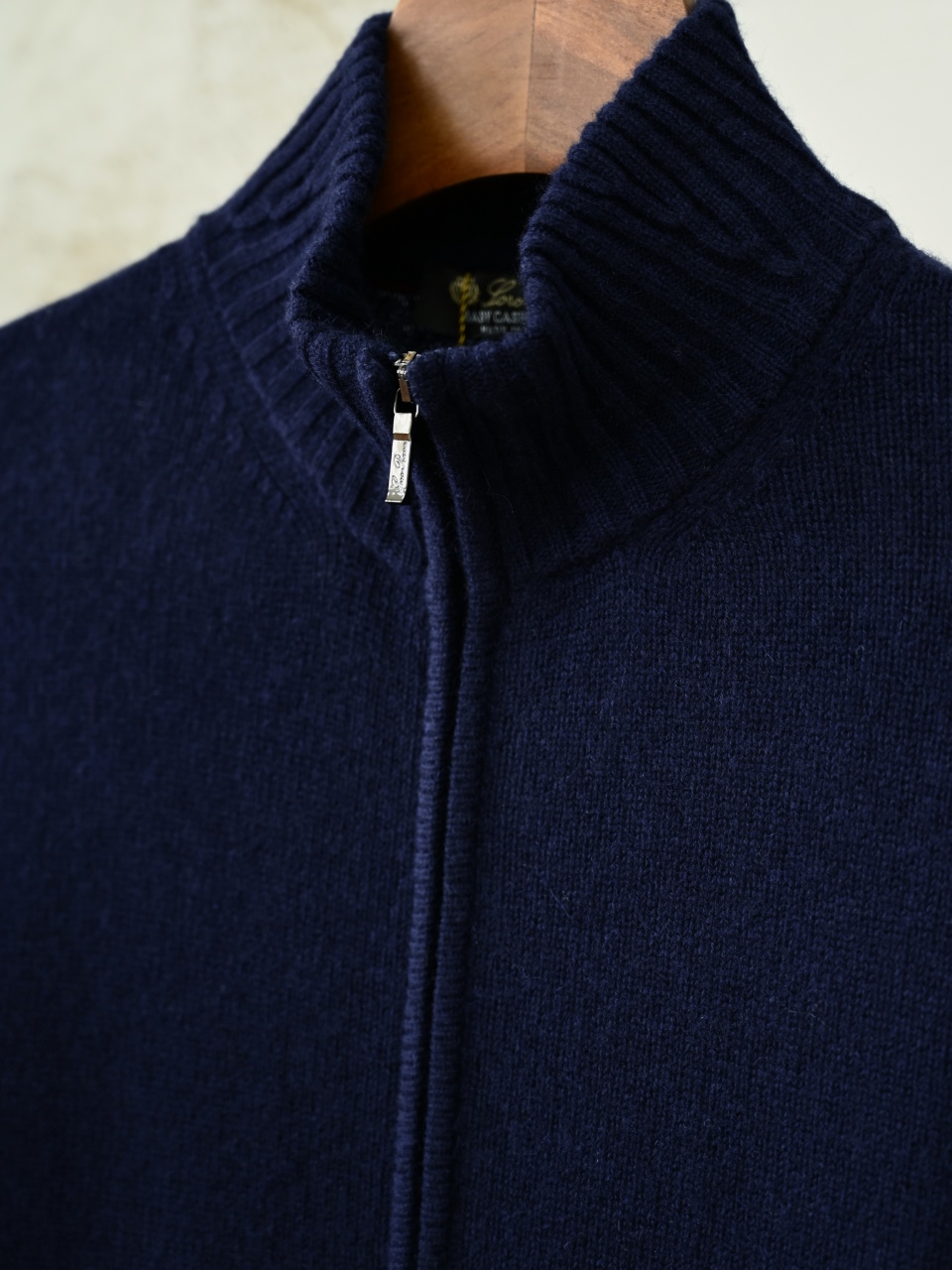 （Ribbed collar）Loro Piana LP Men's Pure Cashmere Zip-Front Long-Sleeve Sweater 拉链 羊绒 螺纹 长袖 -LP062-B0