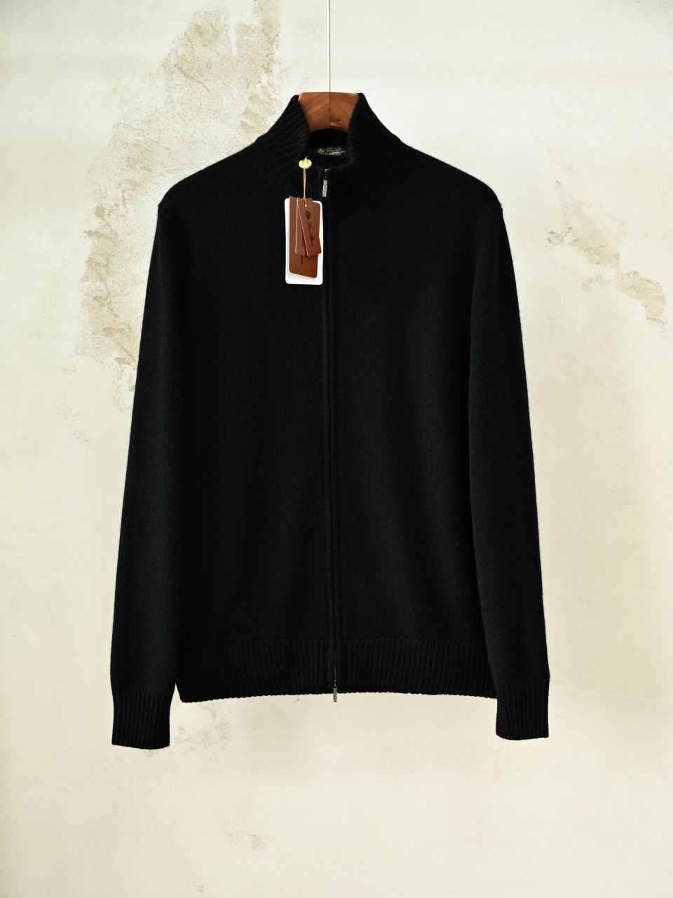 （Ribbed collar）Loro Piana LP Men's Pure Cashmere Zip-Front Long-Sleeve Sweater 拉链 羊绒 螺纹 长袖 -LP062-B0