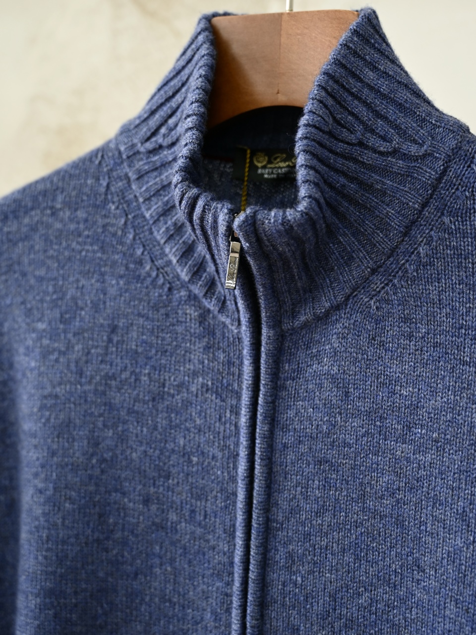 （Ribbed collar）Loro Piana LP Men's Pure Cashmere Zip-Front Long-Sleeve Sweater 拉链 羊绒 螺纹 长袖 -LP062-B0