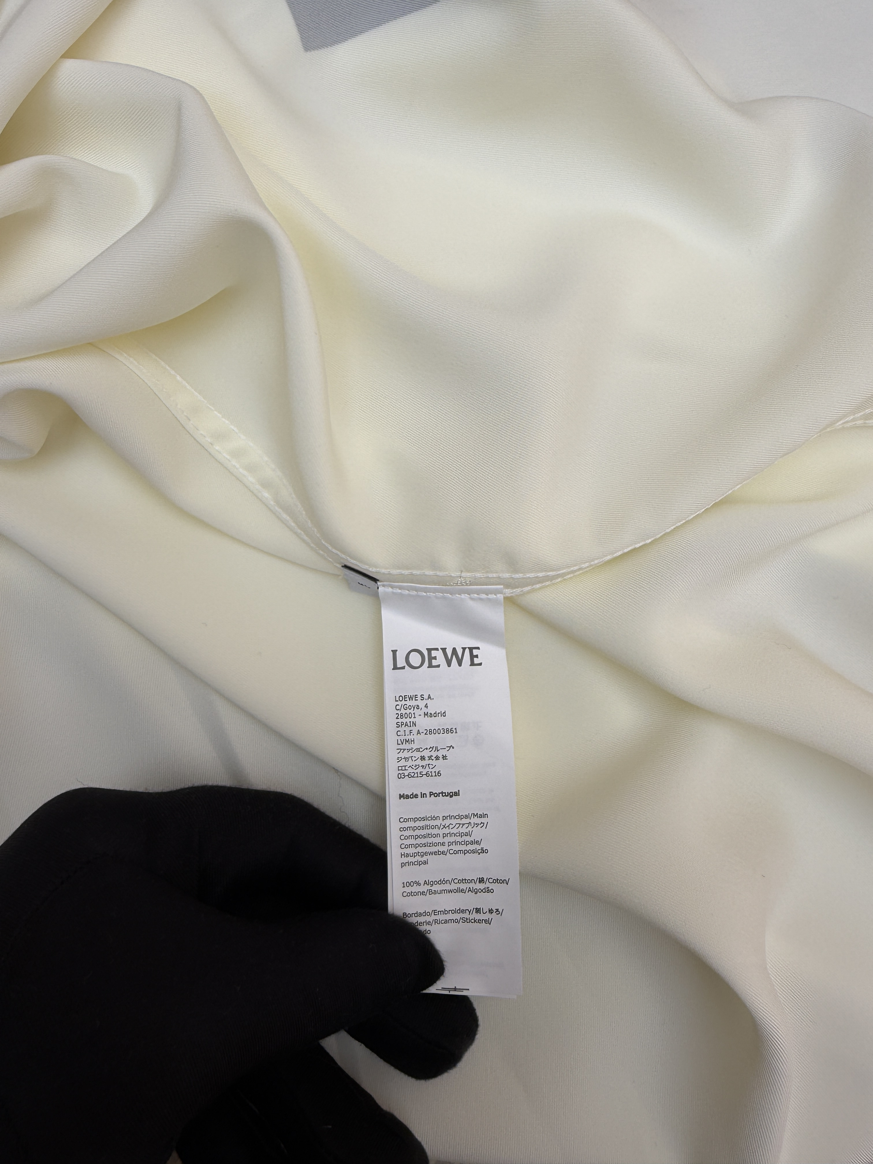 LOEWE 罗意威 印花丝绸衬衫 外套 长袖 秋冬 白色 B0