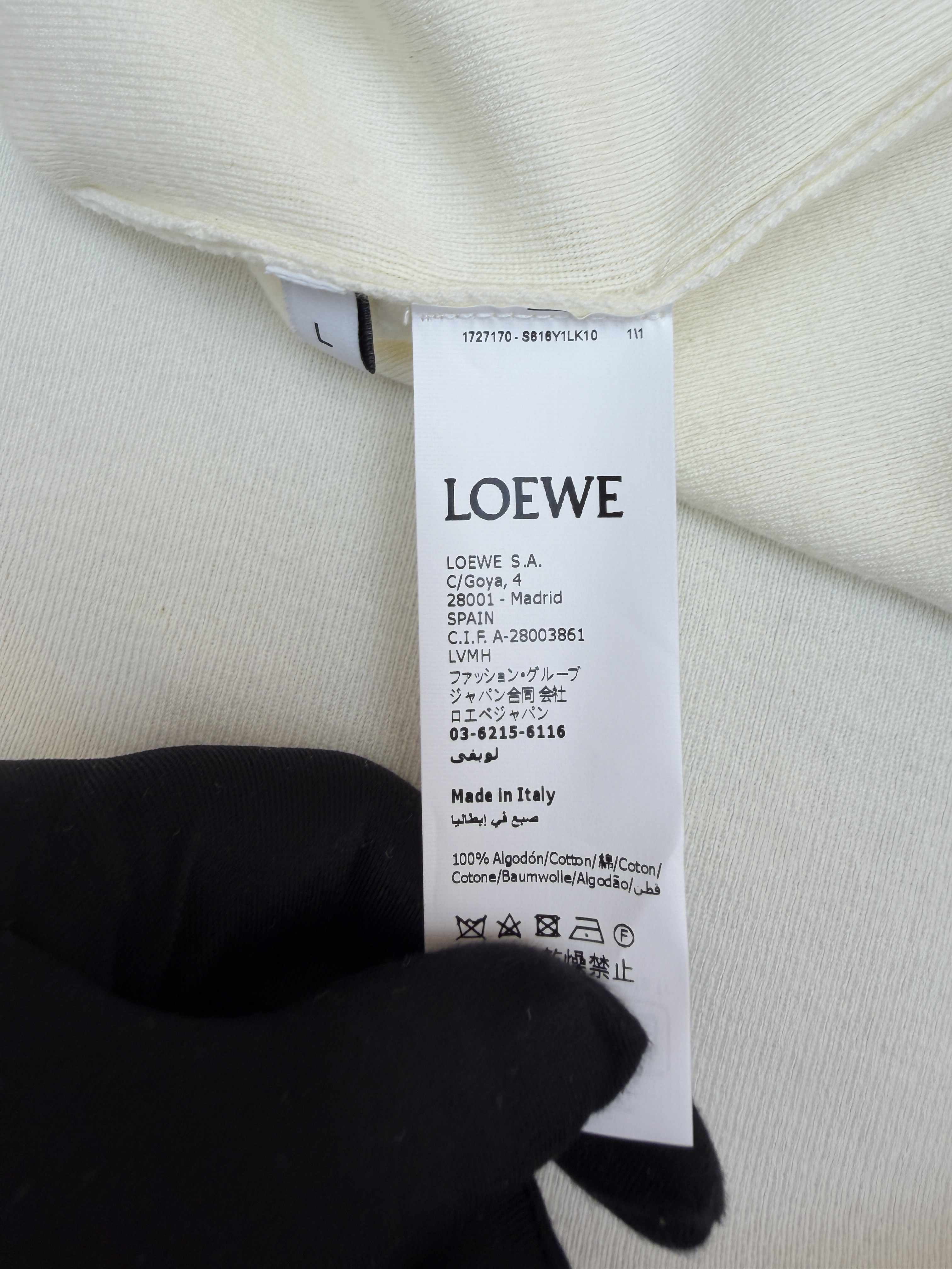 LOEWE 罗意威 刺绣针织Polo衫 针织衫 外套 长袖 秋冬 米白色 B0