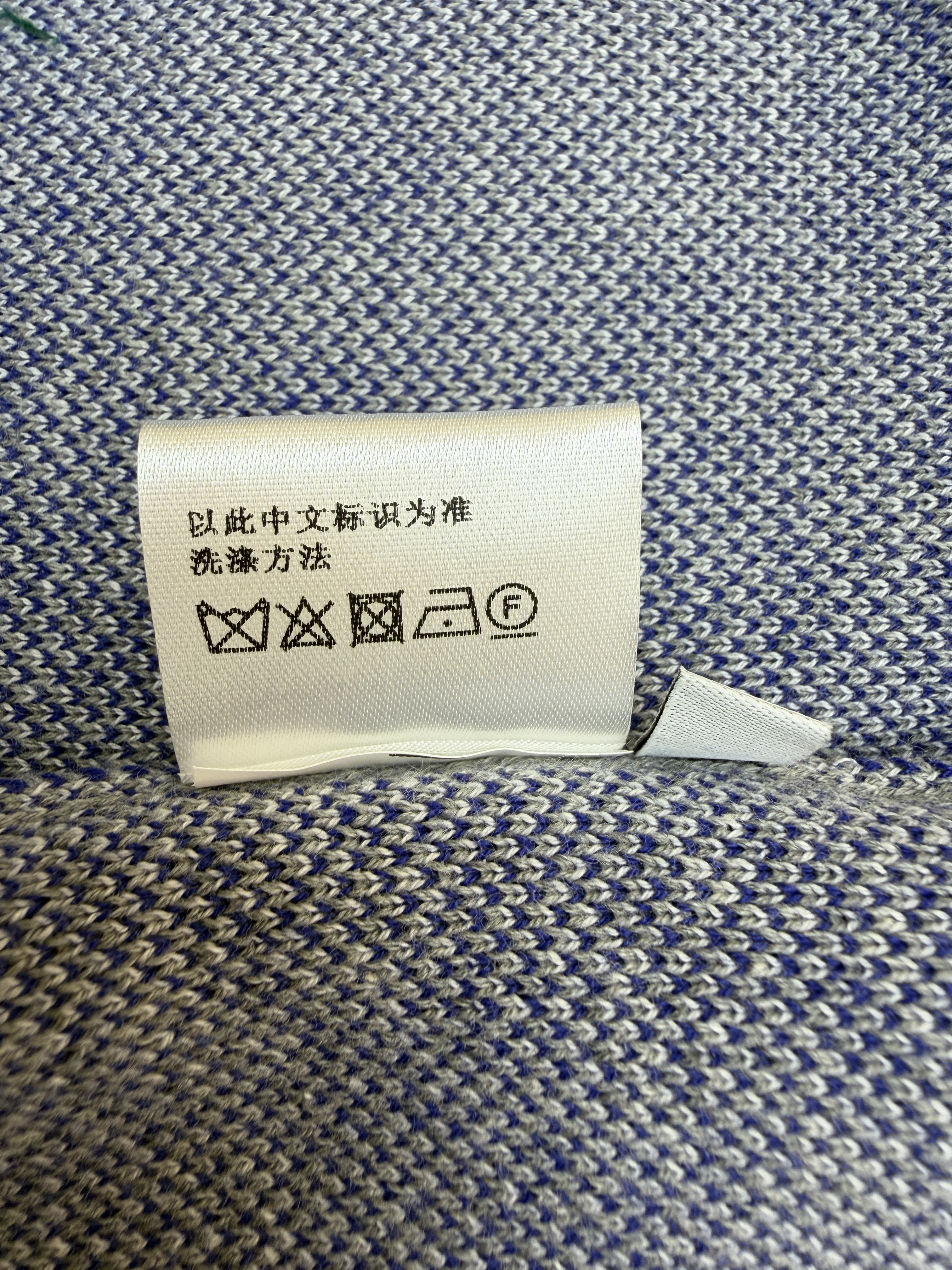 Loewe 罗意威 内格纹翻袖圆领针织短袖 针织衫 T恤 灰色 棕色 A7