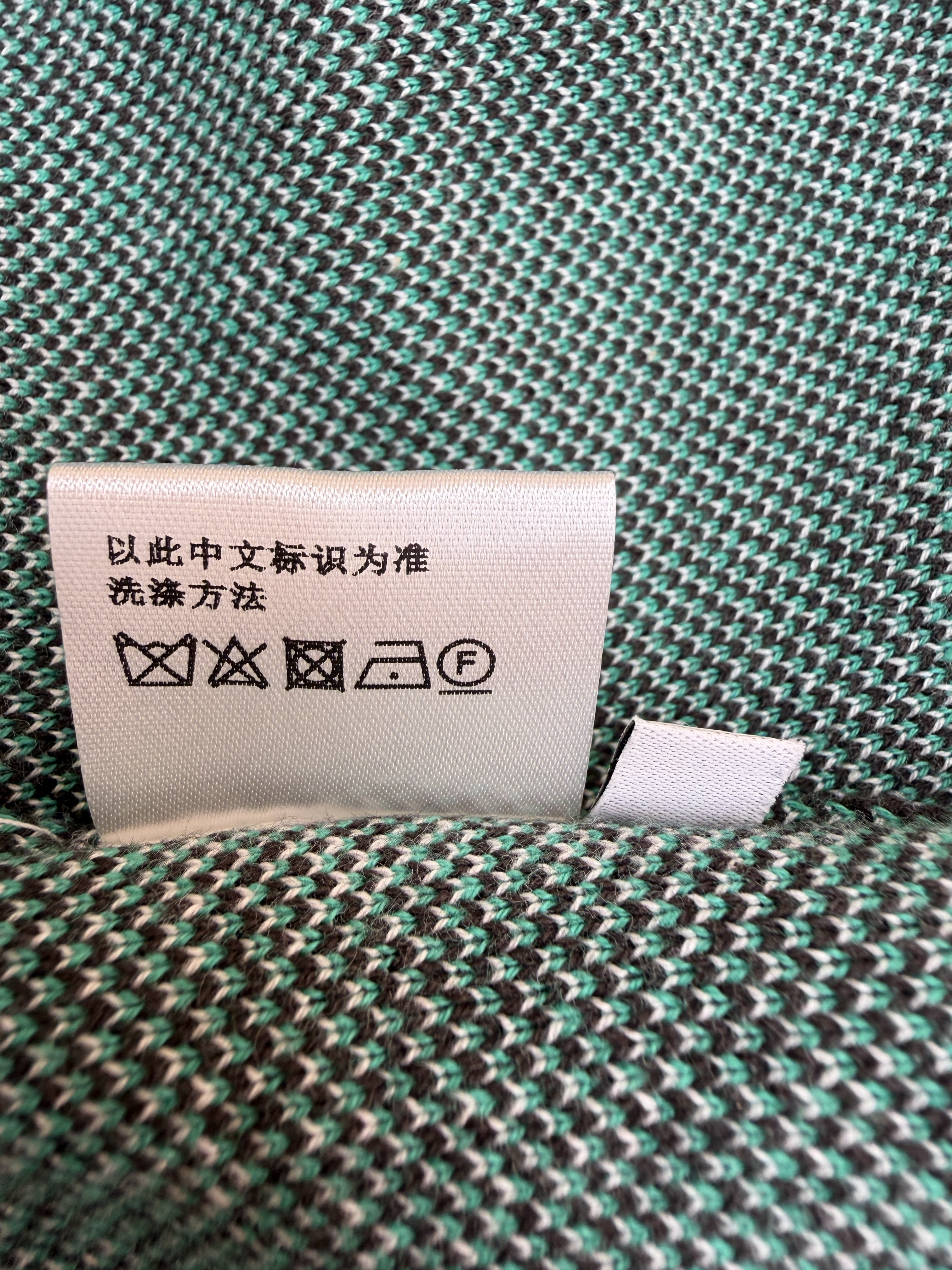 Loewe 罗意威 内格纹翻袖圆领针织短袖 针织衫 T恤 灰色 棕色 A7