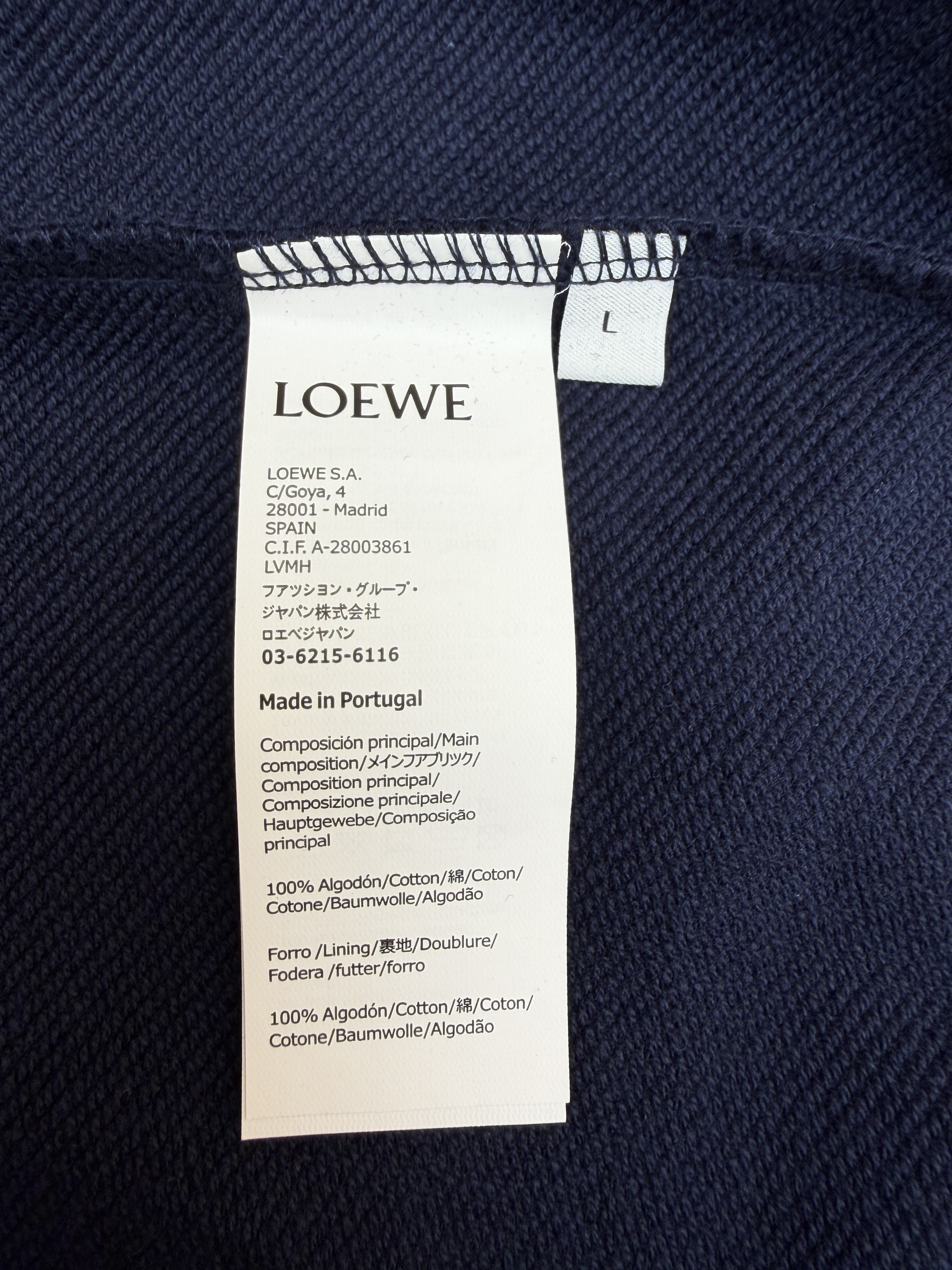 LOEWE 罗意威 假两件印花圆领卫衣 外套 长袖 秋冬 藏蓝色 灰色 B0 H526Y24X68-5190