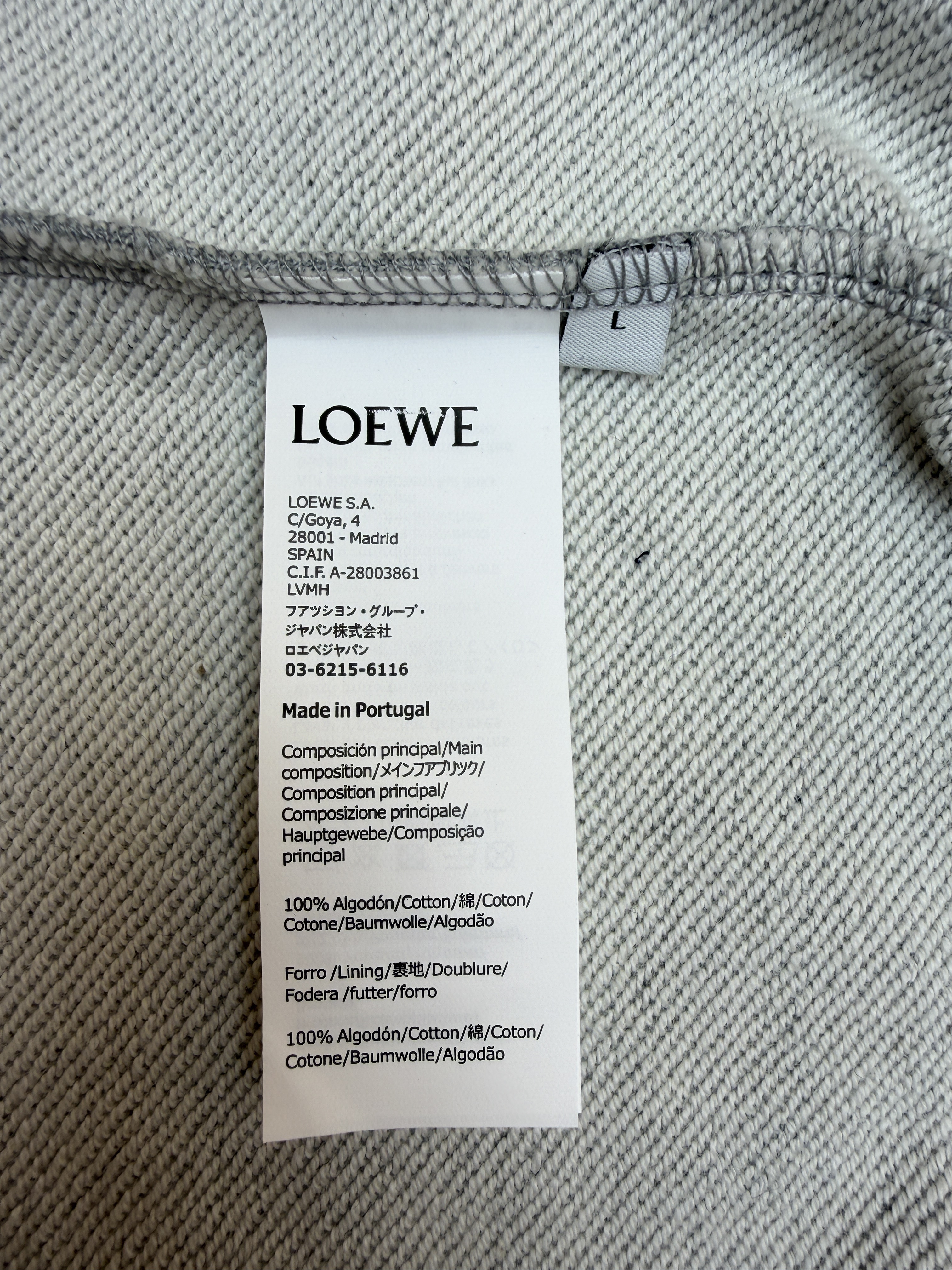 LOEWE 罗意威 假两件印花圆领卫衣 外套 长袖 秋冬 藏蓝色 灰色 B0 H526Y24X68-5190