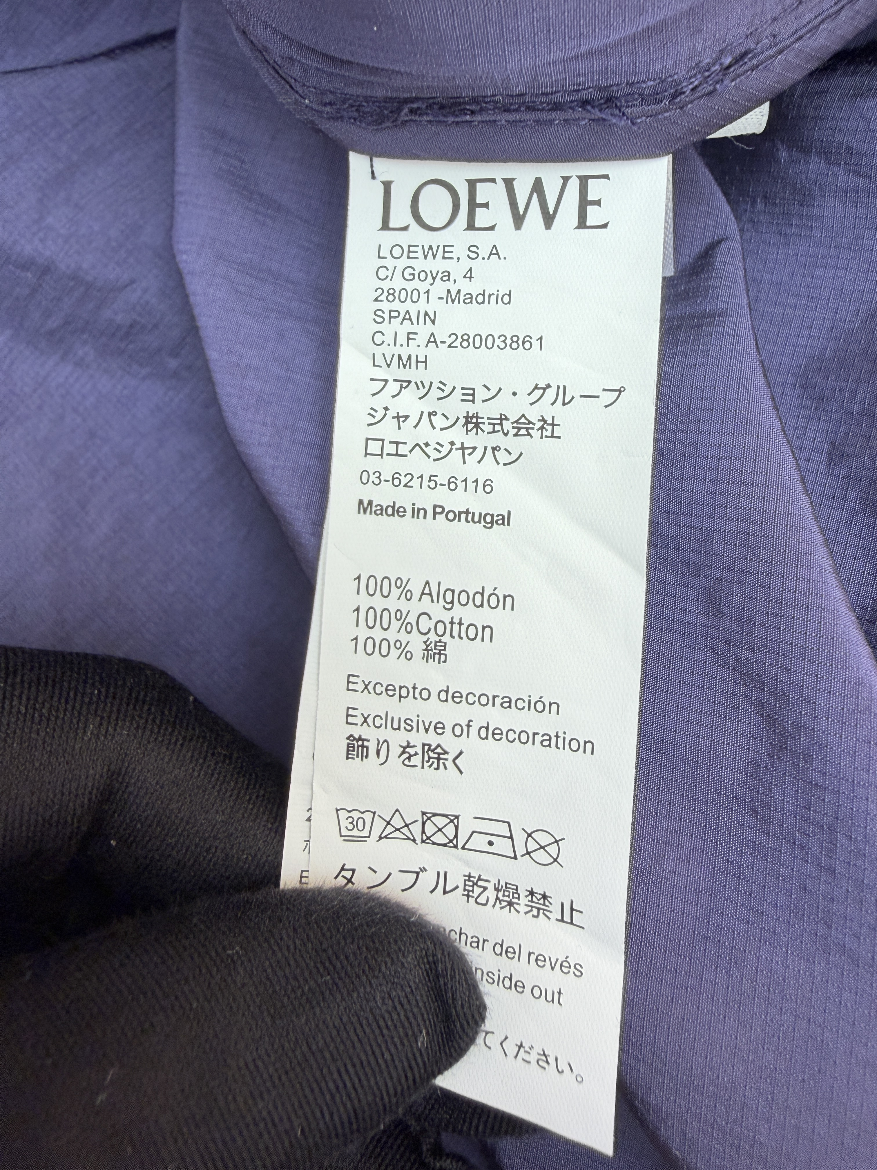 LOEWE 罗意威 皮革拼接拉链连帽外套 夹克 长袖 秋冬 卡其色 紫色 C0