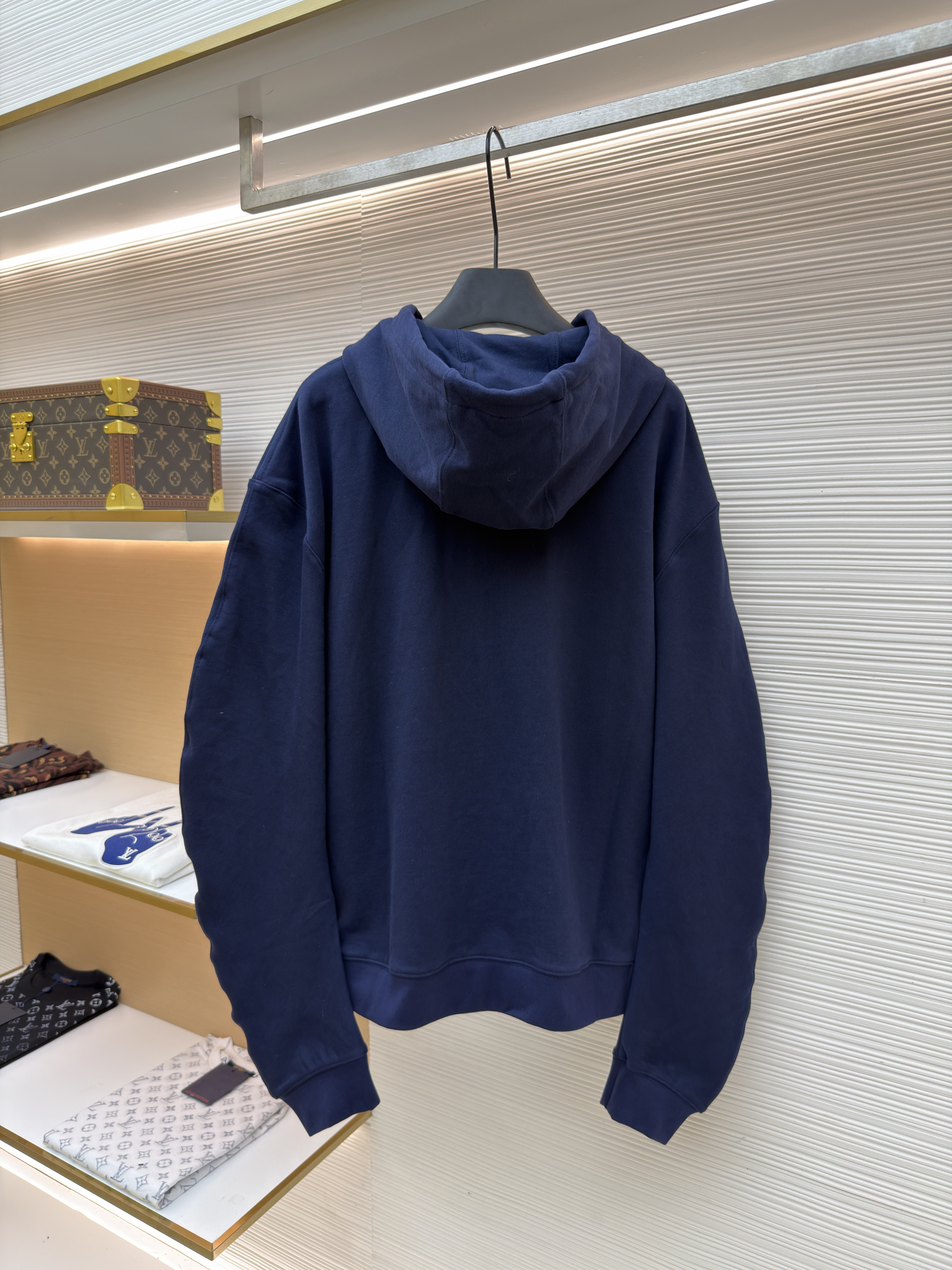 LOEWE 罗意威 刺绣弯刀袖拉链连帽卫衣 外套 连帽衫 长袖 秋冬 蓝色 B2