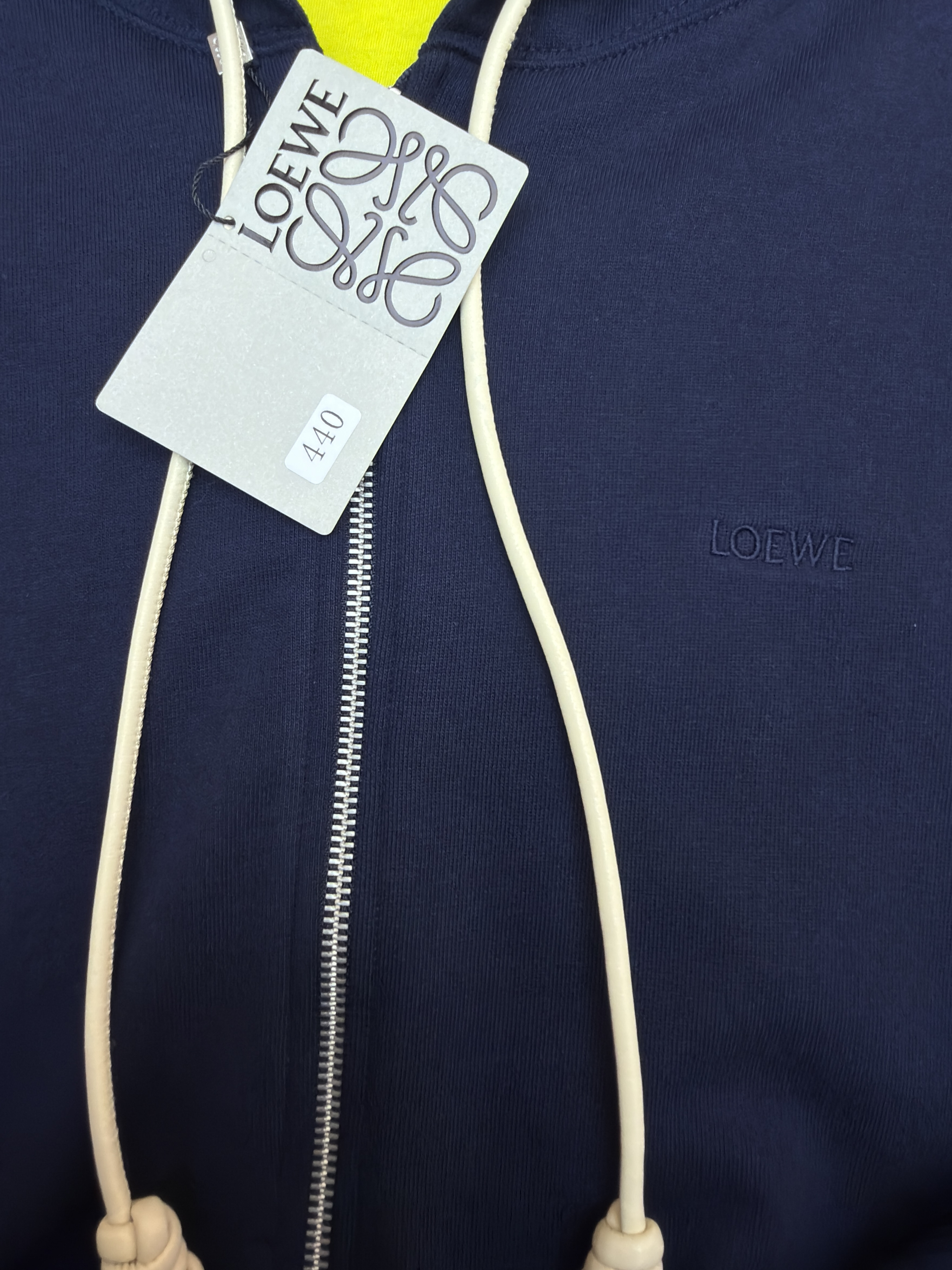 LOEWE 罗意威 刺绣弯刀袖拉链连帽卫衣 外套 连帽衫 长袖 秋冬 蓝色 B2