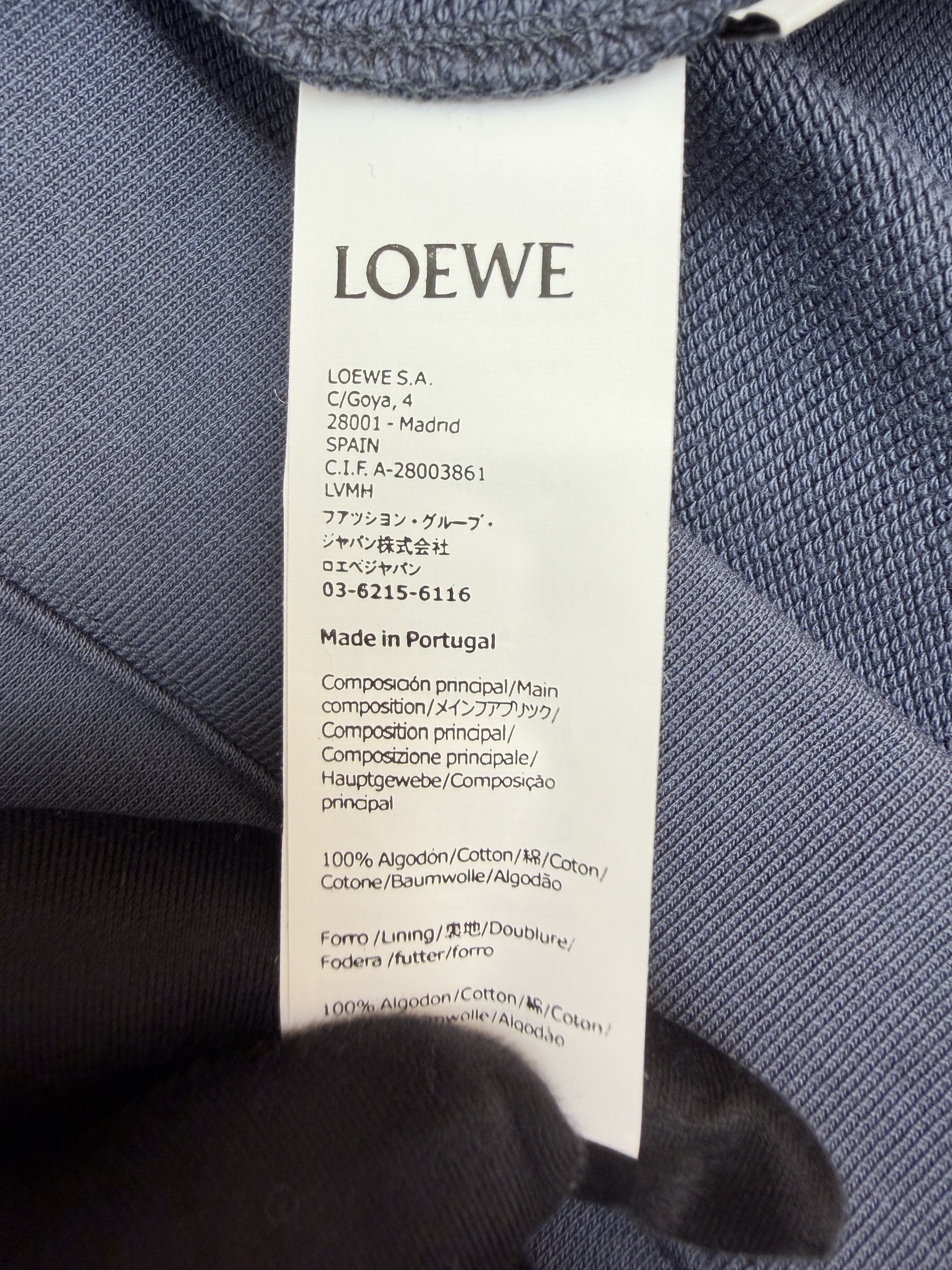 LOEWE 罗意威 刺绣圆领卫衣 外套 长袖 秋冬 蓝色 黑色 A7