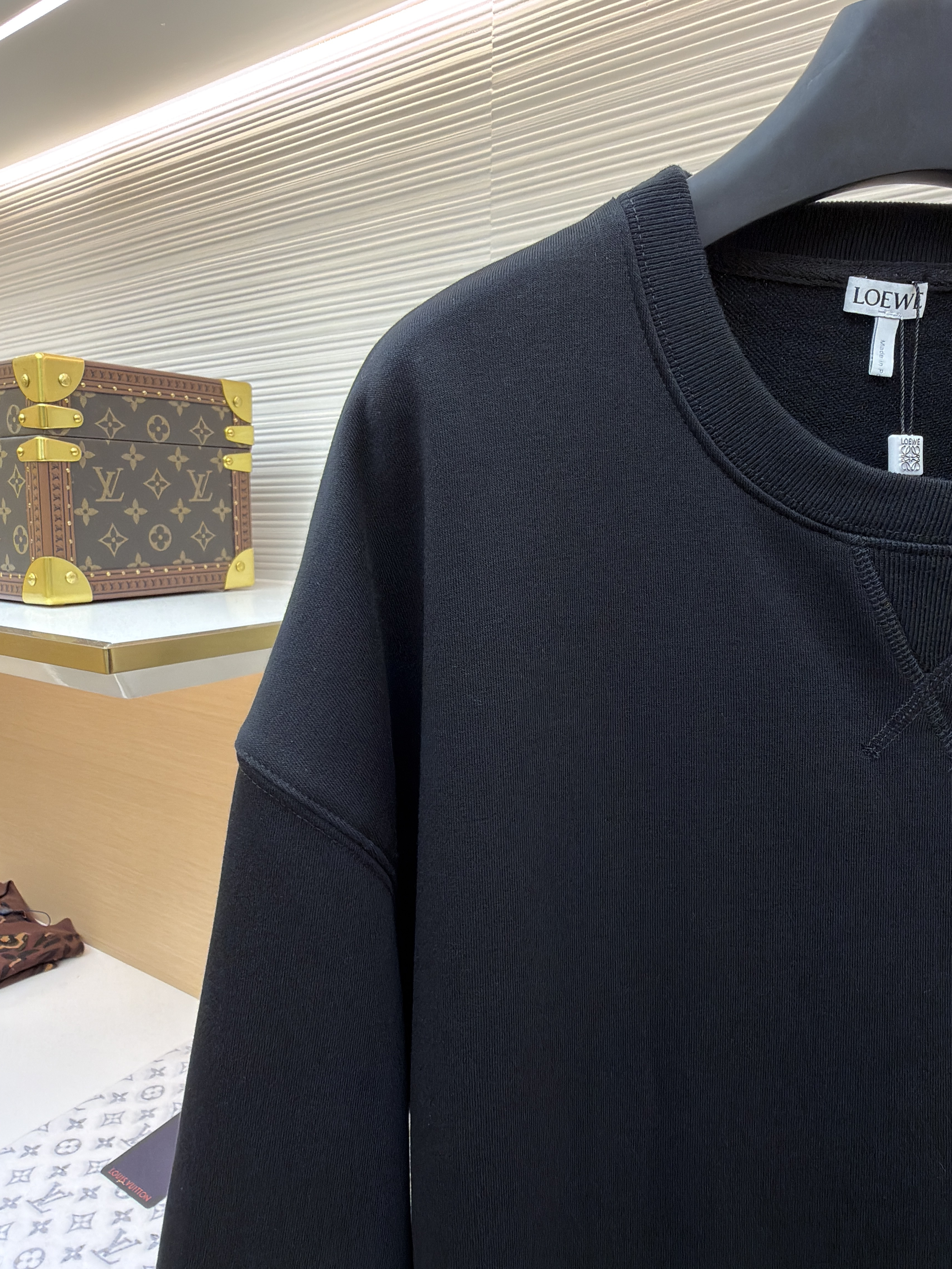 LOEWE 罗意威 刺绣圆领卫衣 外套 长袖 秋冬 蓝色 黑色 A7