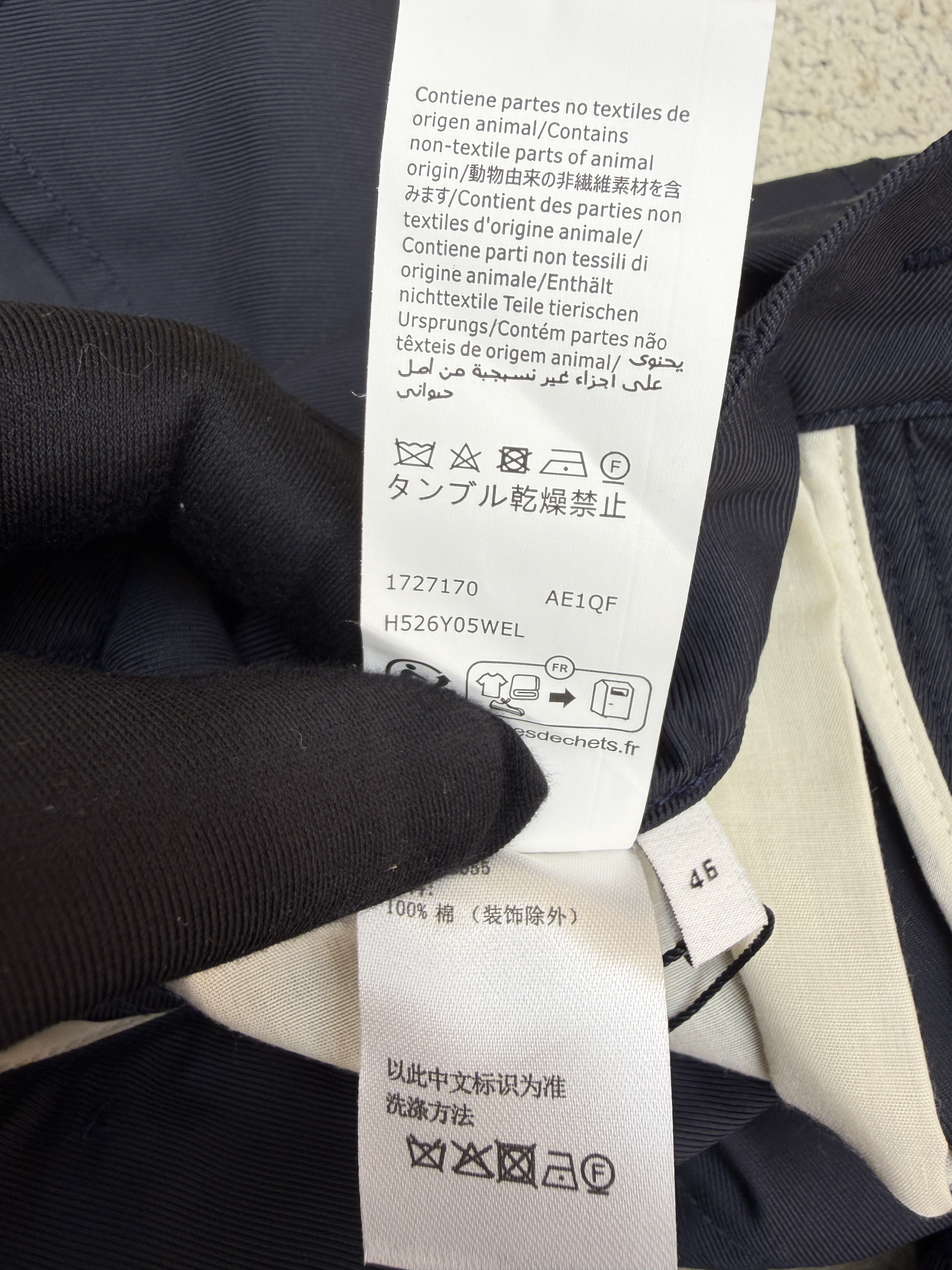 Loewe 罗意威 棉质斜纹布工装裤 长裤 裤子 休闲裤 藏蓝色 B0