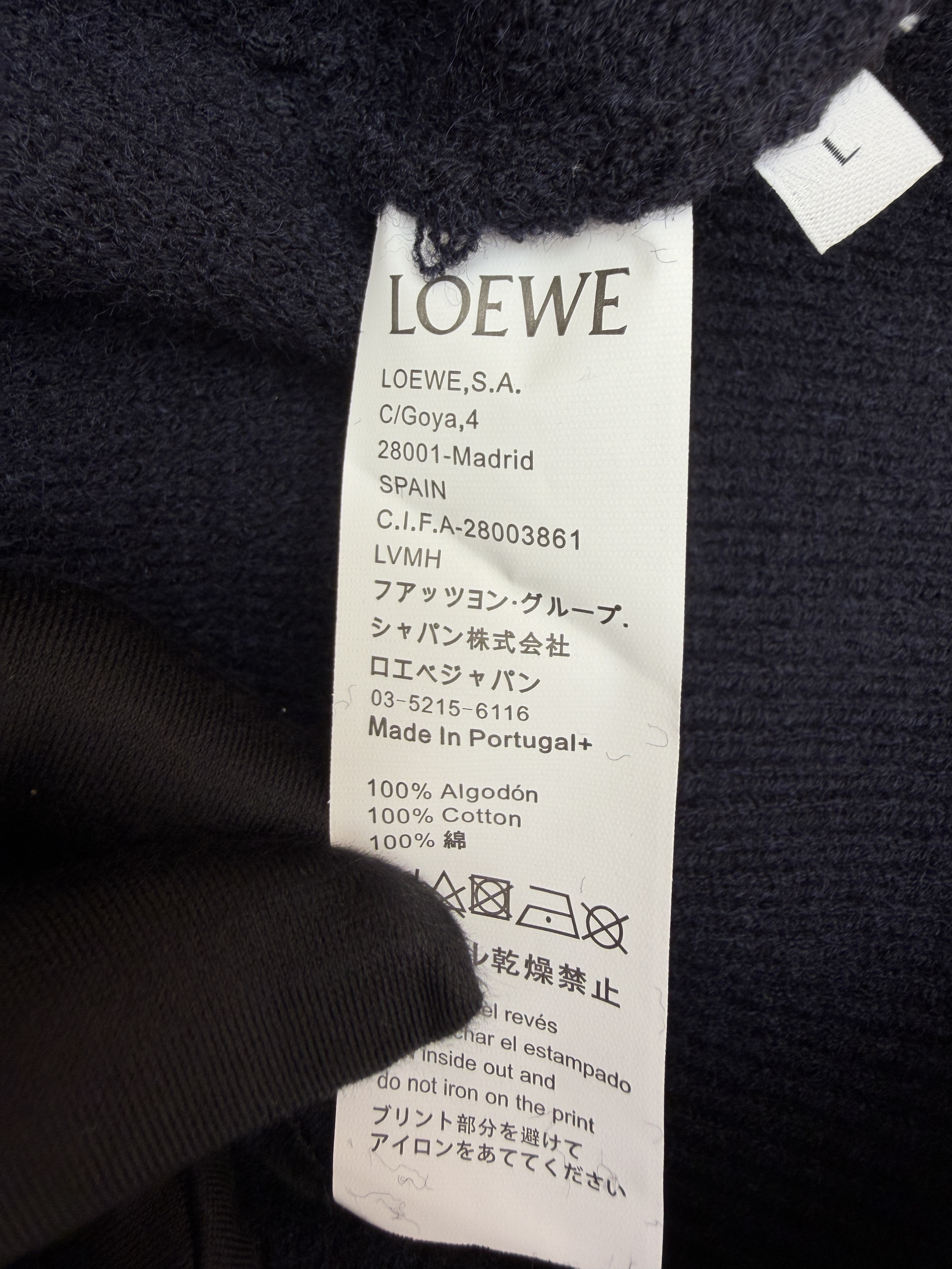 LOEWE 罗意威 刺绣V领开衫毛衣 针织衫 外套 长袖 藏蓝色 B0