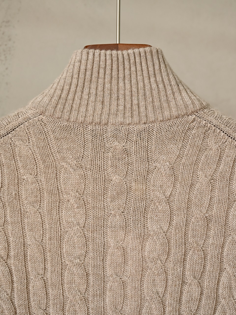 （Half-zip cable-knit）Loro Piana LP Men's Pure Cashmere Long-Sleeve Sweater 半拉链 麻花 长袖 -LP062-B0