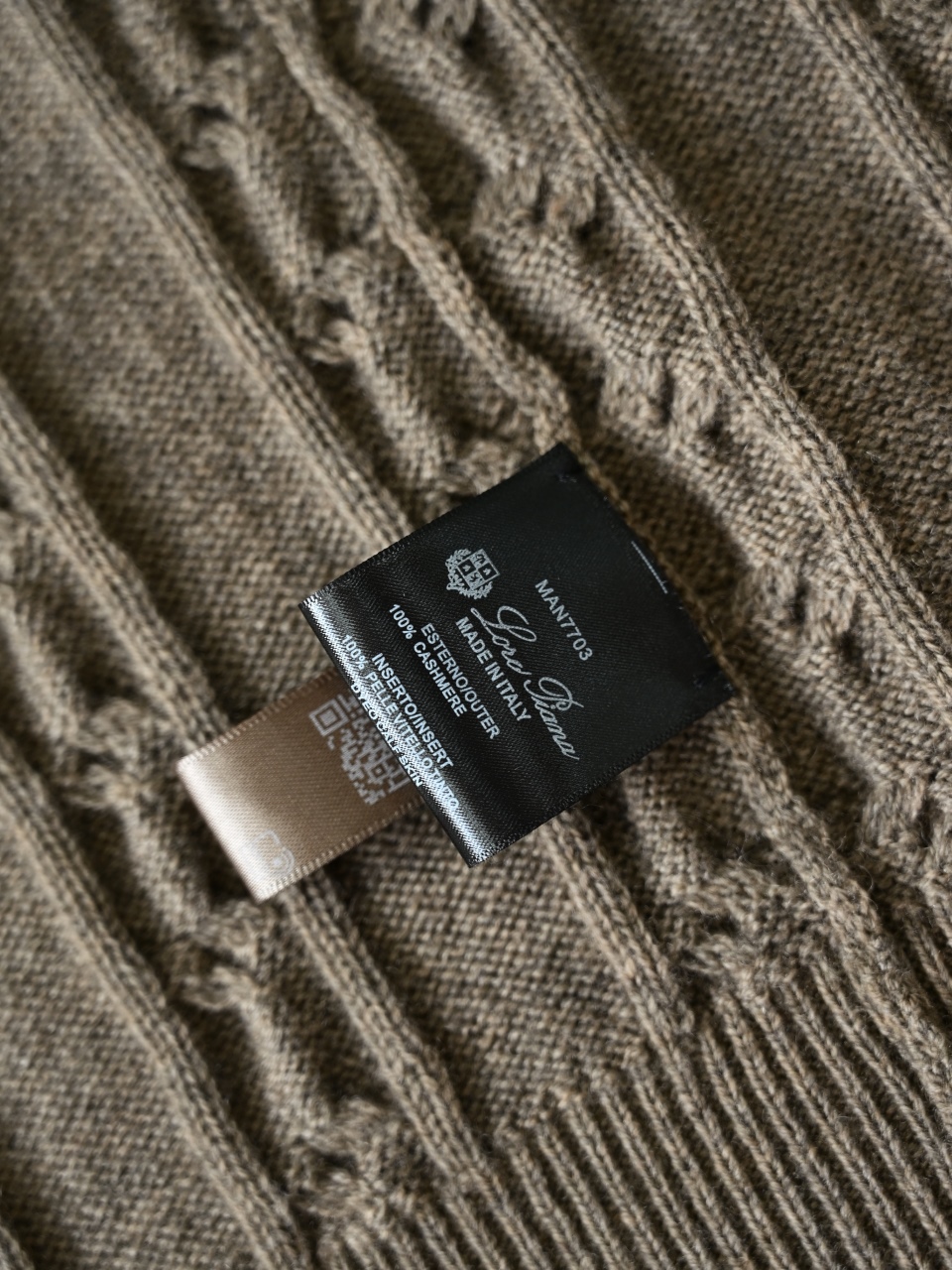（Double zipper pulls）Loro Piana LP Men's Pure Cashmere Cable-Knit Zip-Up Jacket with Slight V-Neck 双拉链头 麻花 外套 -LP0105-B0