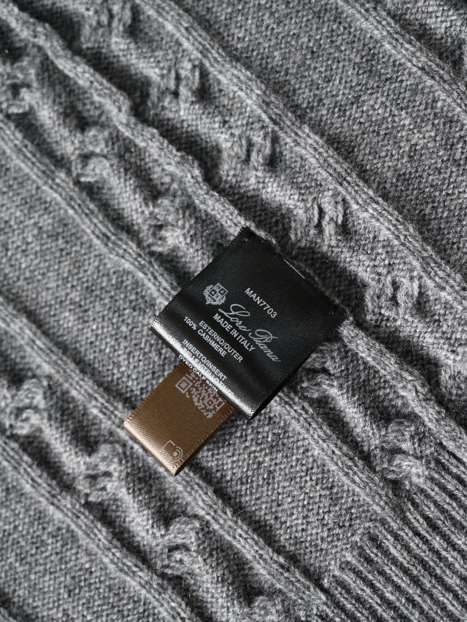 （Double zipper pulls）Loro Piana LP Men's Pure Cashmere Cable-Knit Zip-Up Jacket with Slight V-Neck 双拉链头 麻花 外套 -LP0105-B0