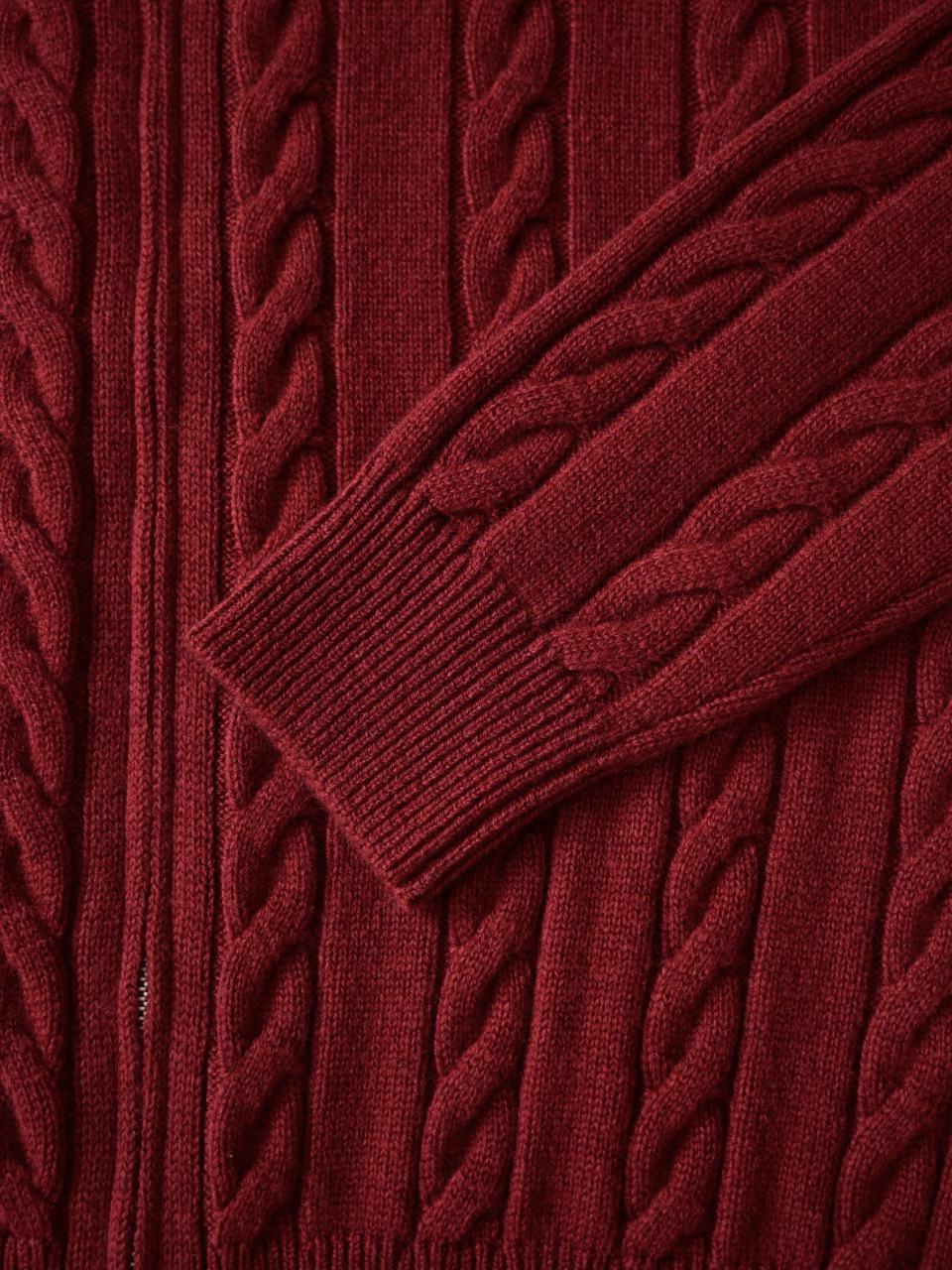 （Double zipper pulls）Loro Piana LP Men's Pure Cashmere Cable-Knit Zip-Up Jacket with Slight V-Neck 双拉链头 麻花 外套 -LP0105-B0