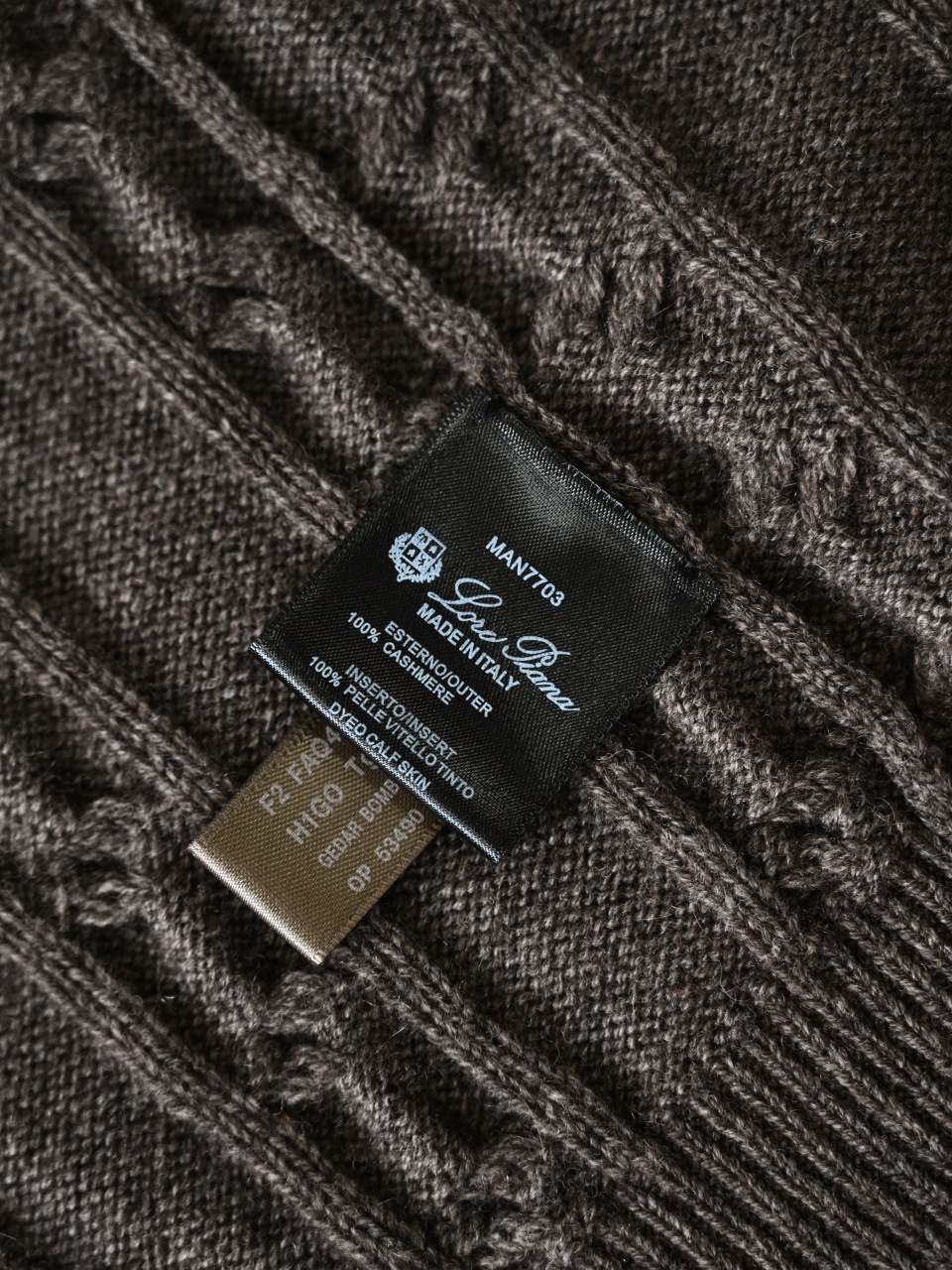 （Double zipper pulls）Loro Piana LP Men's Pure Cashmere Cable-Knit Zip-Up Jacket with Slight V-Neck 双拉链头 麻花 外套 -LP0105-B0