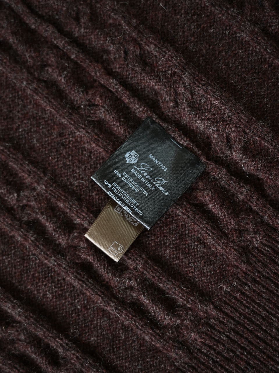 （Double zipper pulls）Loro Piana LP Men's Pure Cashmere Cable-Knit Zip-Up Jacket with Slight V-Neck 双拉链头 麻花 外套 -LP0105-B0